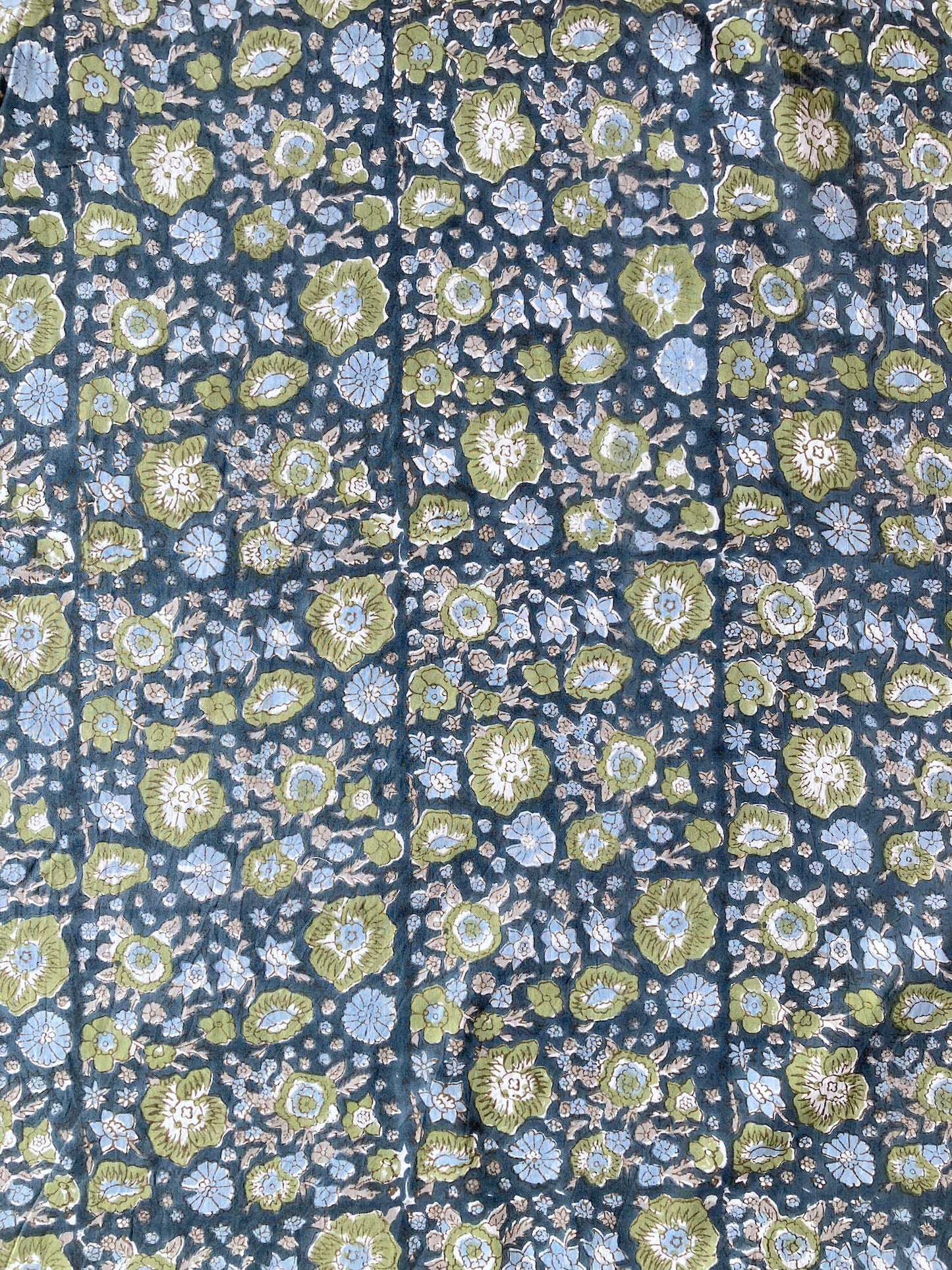 Hand Block Printed Cotton Fabric Deep Green #174-31