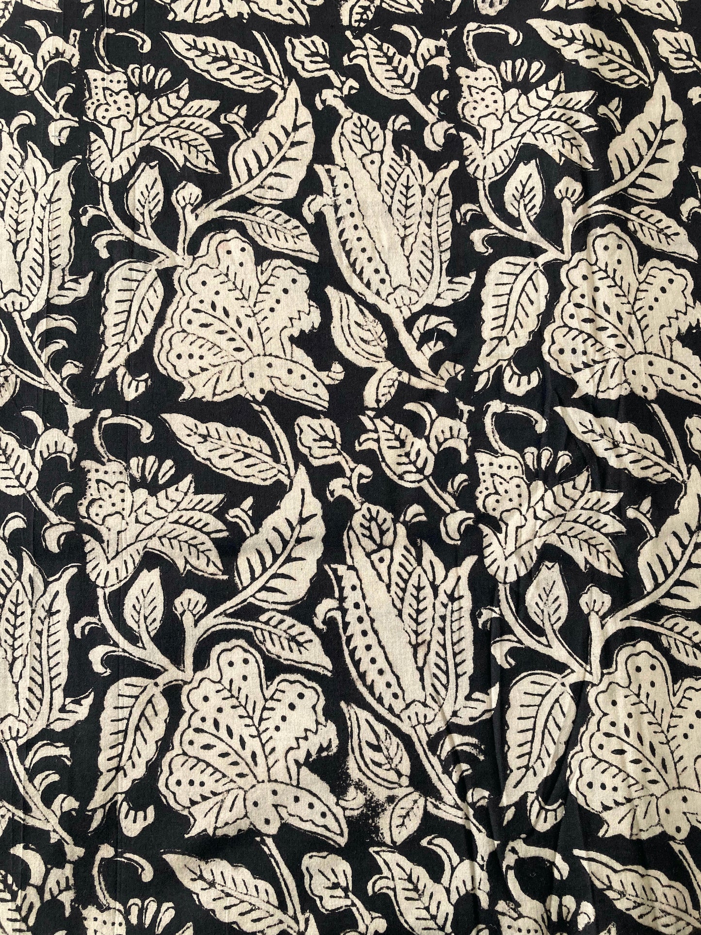 Hand Block Printed Bagru Fabric Black #185-4