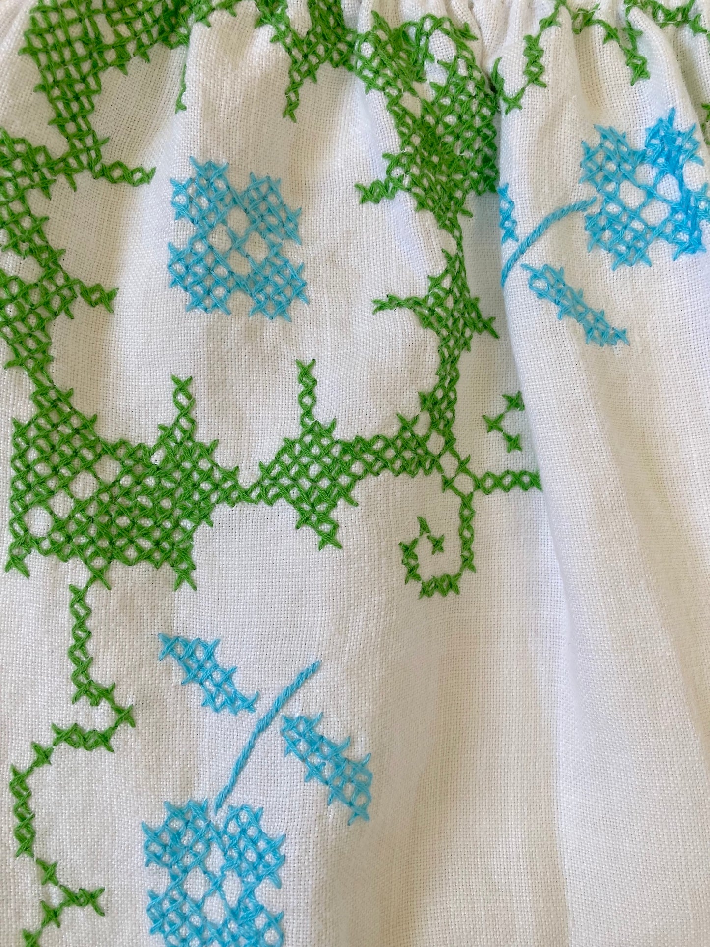 ヴィンテージ 刺繍 コットン生地 パッチワーク イージーパンツ