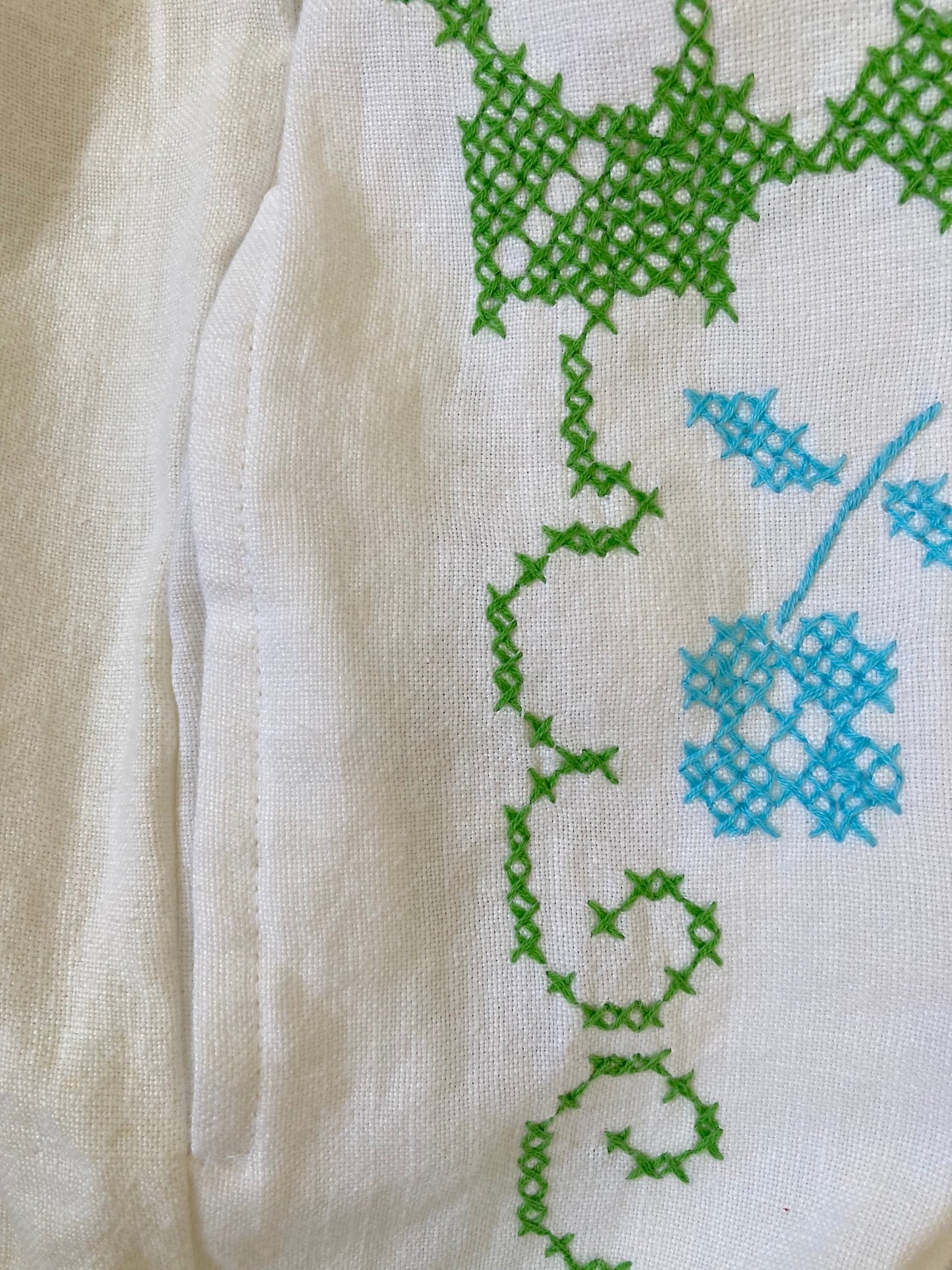 ヴィンテージ 刺繍 コットン生地 パッチワーク イージーパンツ