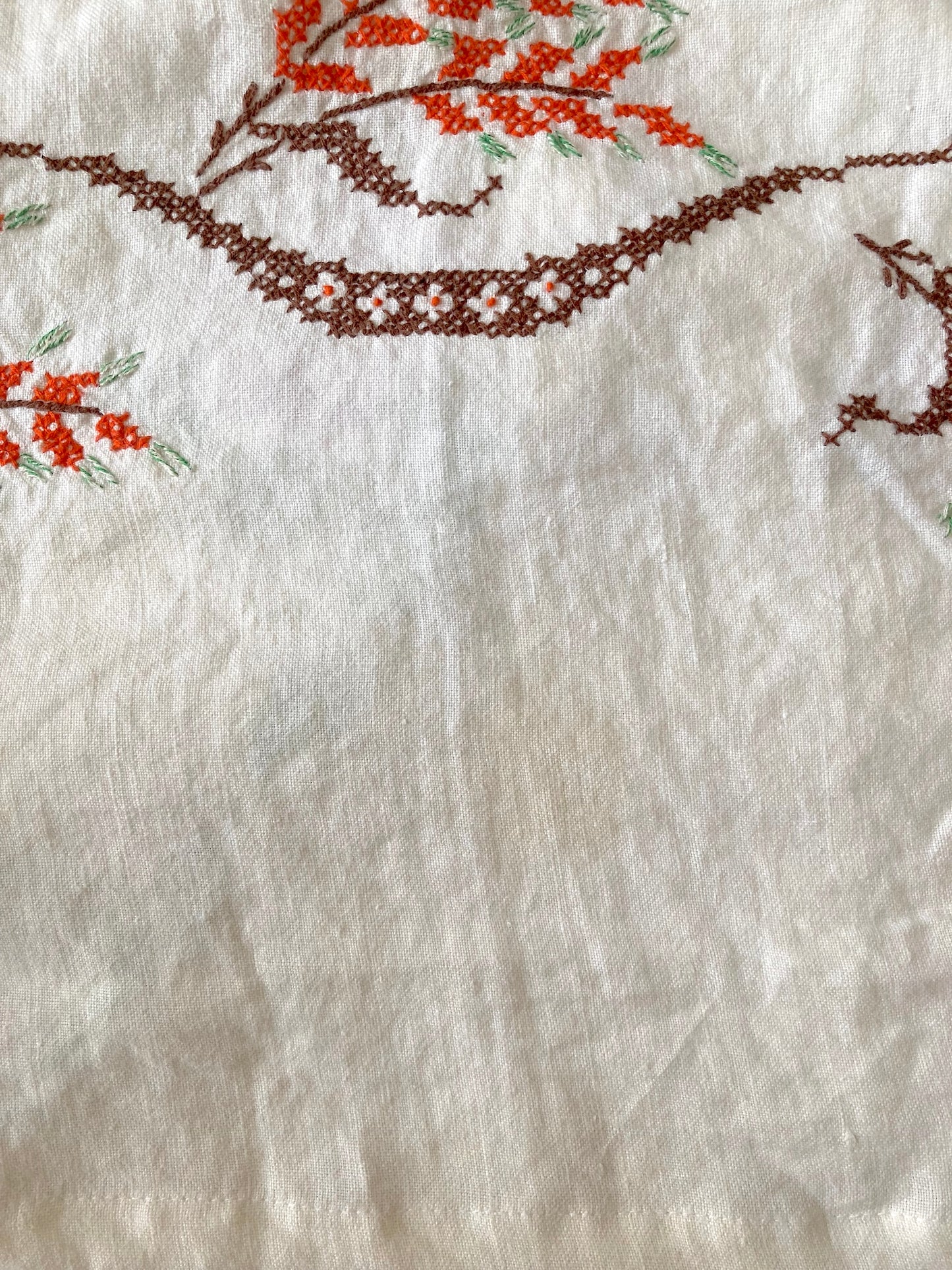 ヴィンテージ リネン 刺繍 リボン 羽織り 半袖シャツ