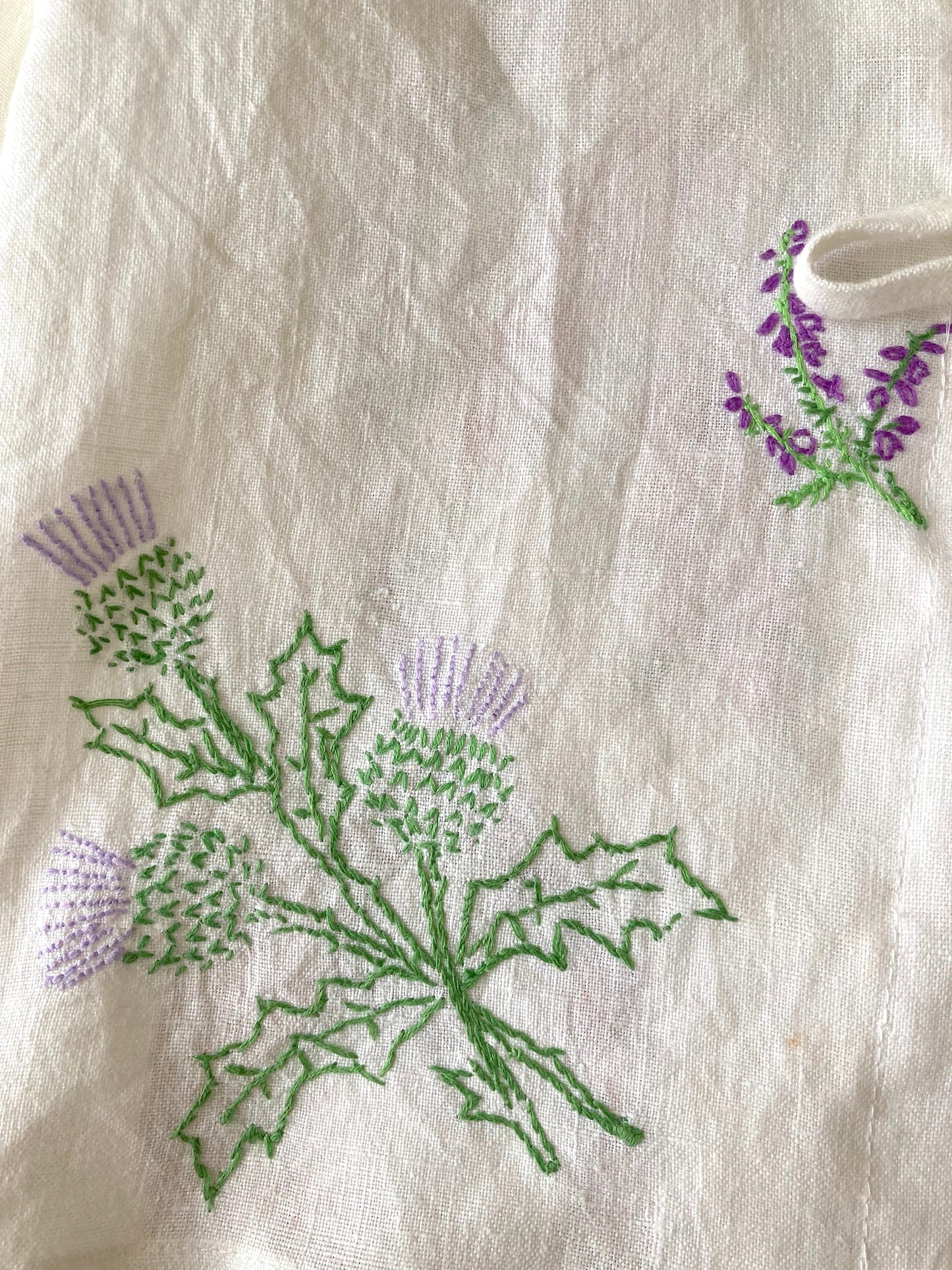 ヴィンテージ リネン 刺繍 リボン 羽織り 半袖シャツ