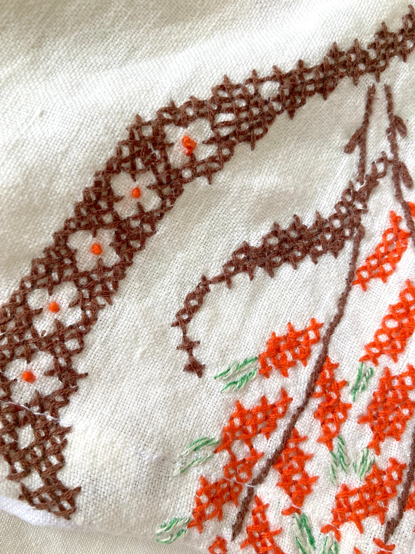 ヴィンテージ リネン 刺繍 リボン 羽織り 半袖シャツ