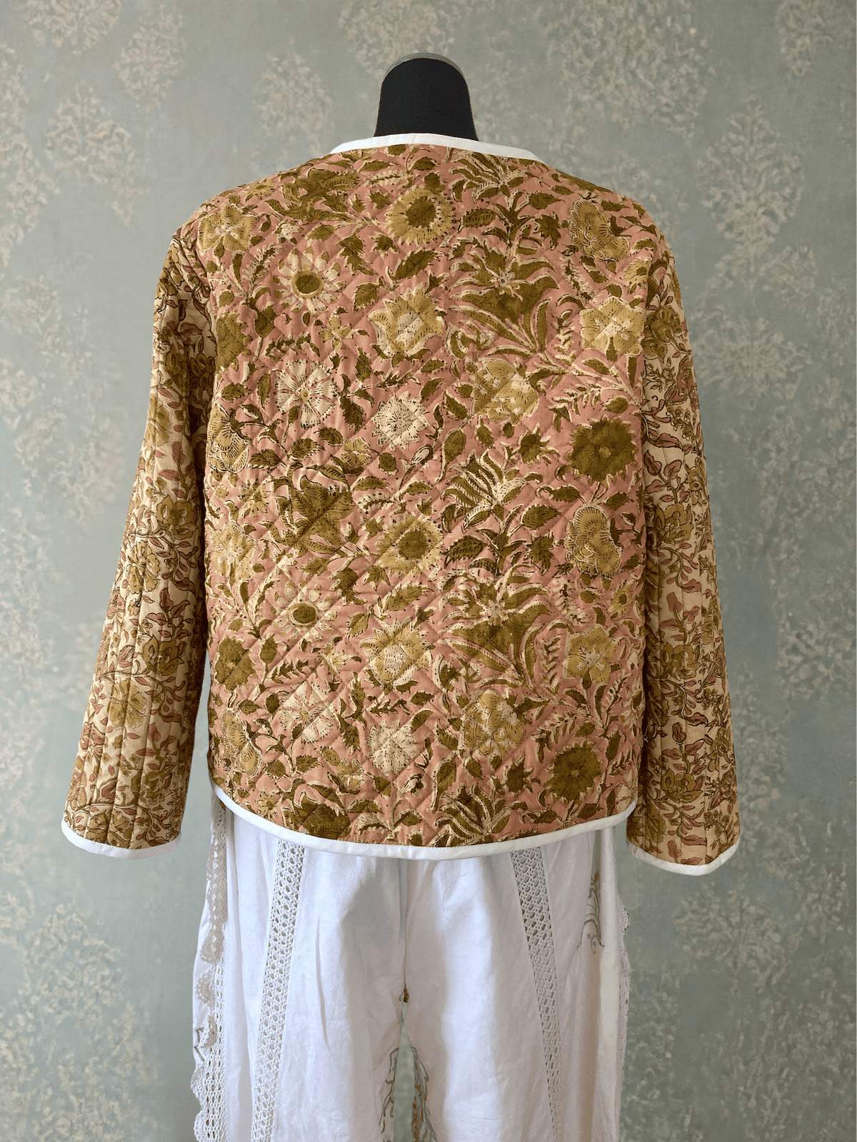 Hand Block Print Quilted Jacket | Made by MOJORA