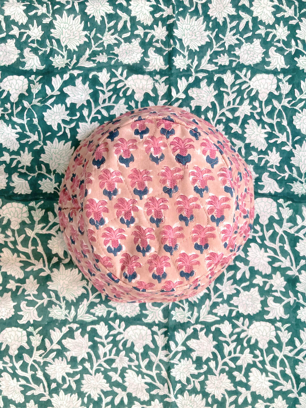 Hand Block Print Quilted Bucket Hat 【custom order】#Sabrina