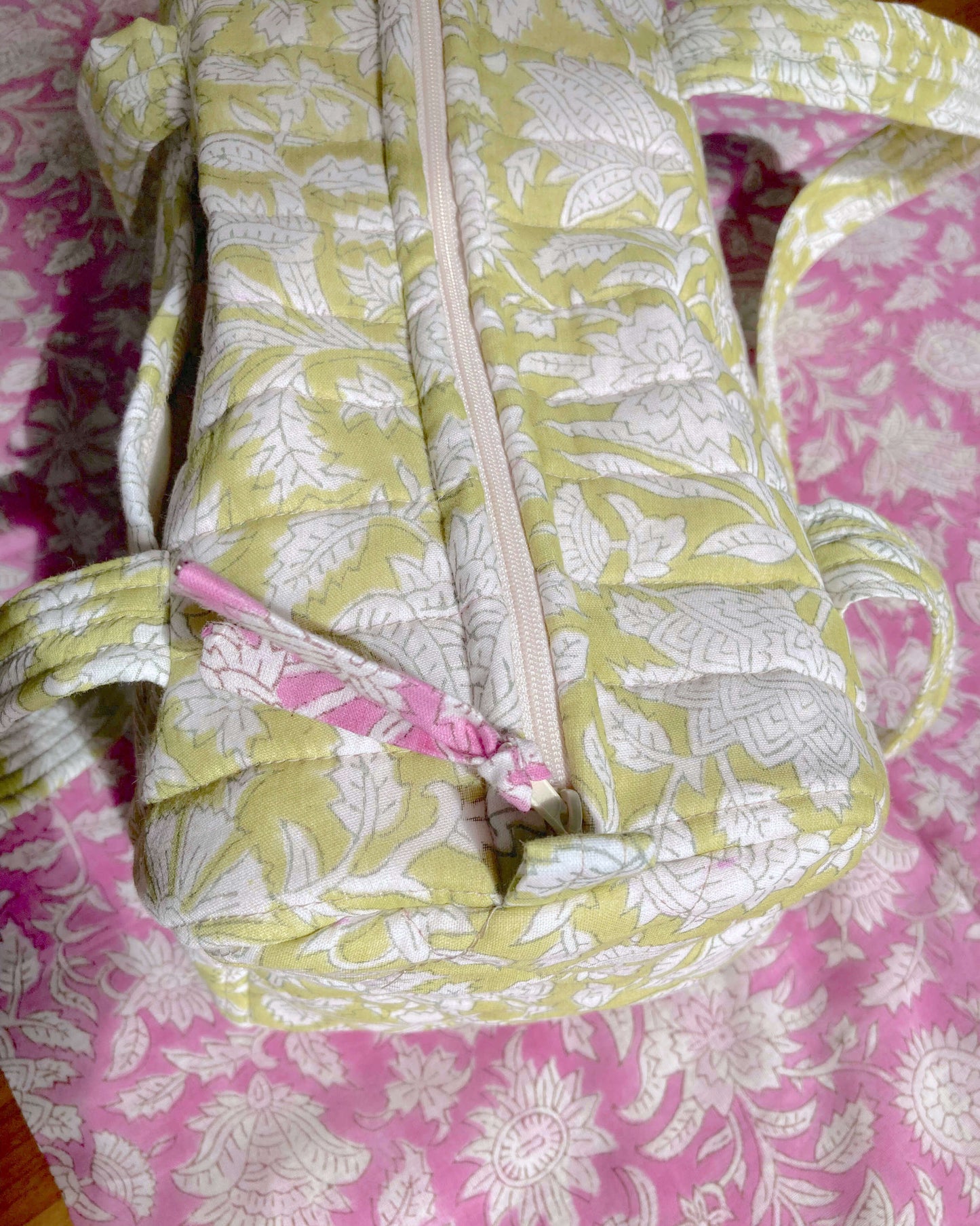 Hand Block Printed Quilting Shoulder Bag 【custom order】