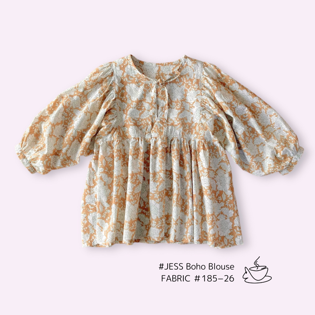 【custom order】Hand Block Print Boho Blouse JESS