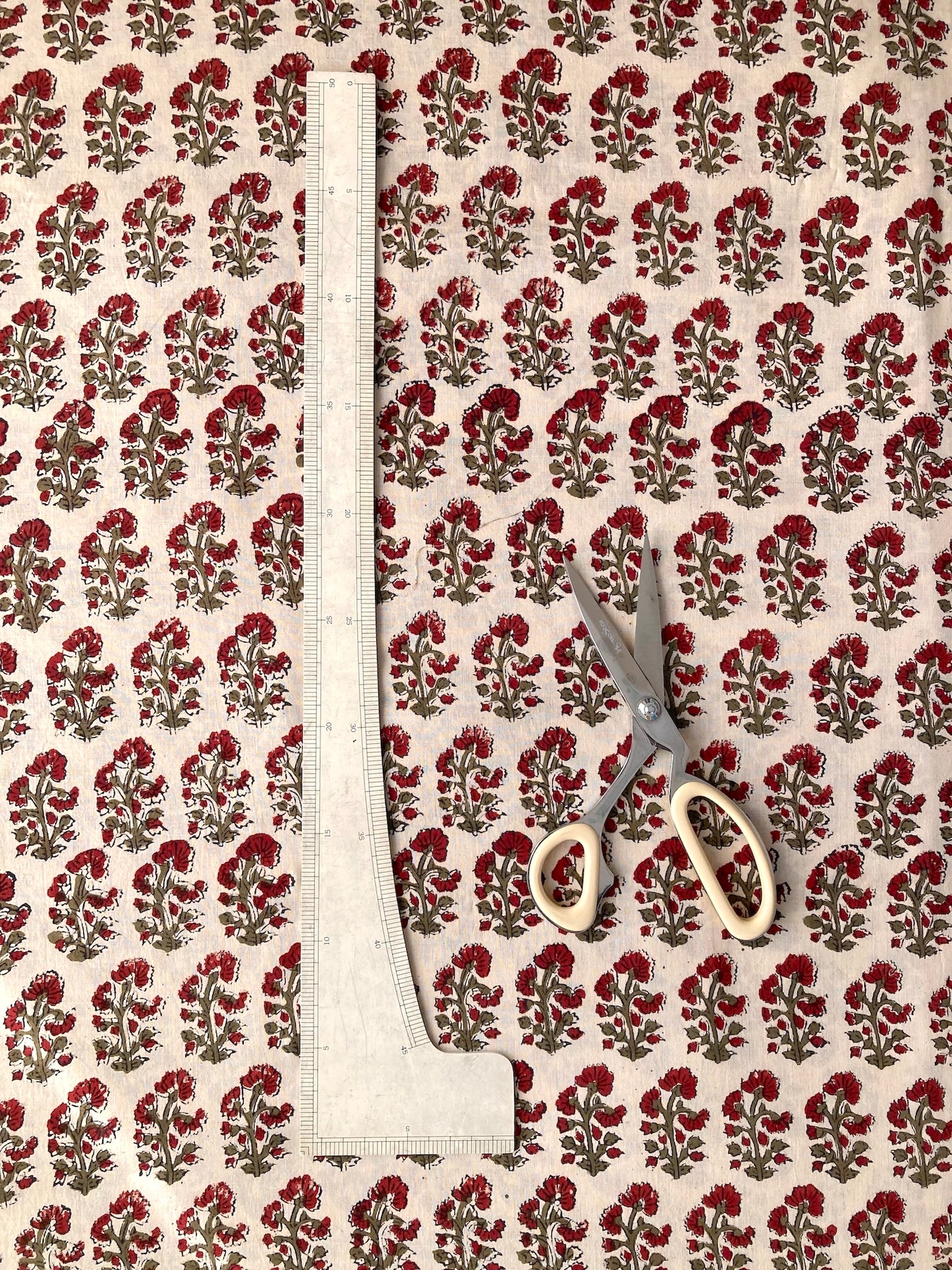 ハンドブロックプリント バグルー コットンプリント生地  #287-18