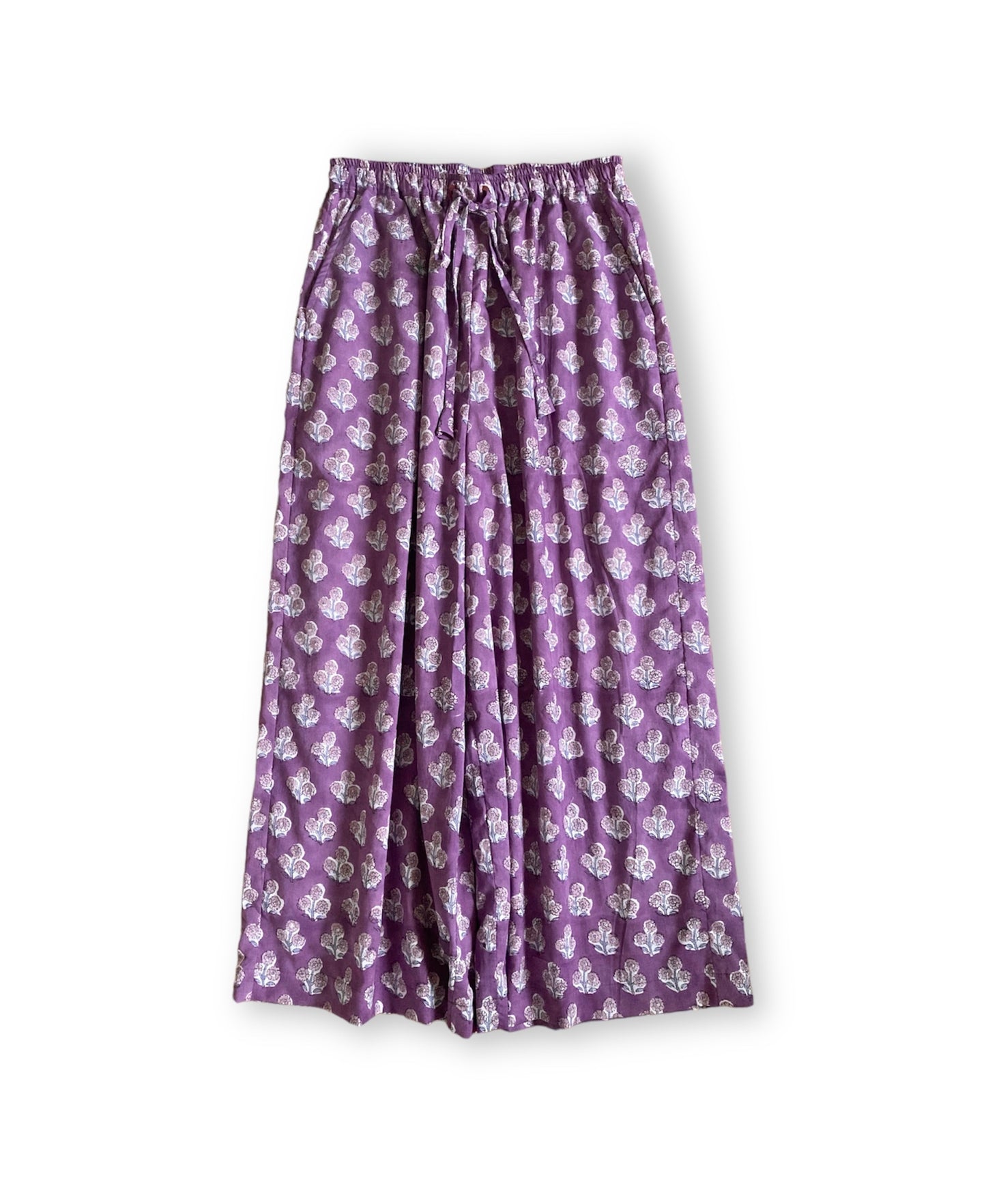 Hand Block Print Fabric Cotton Easy Pants 【custom order】 MARY