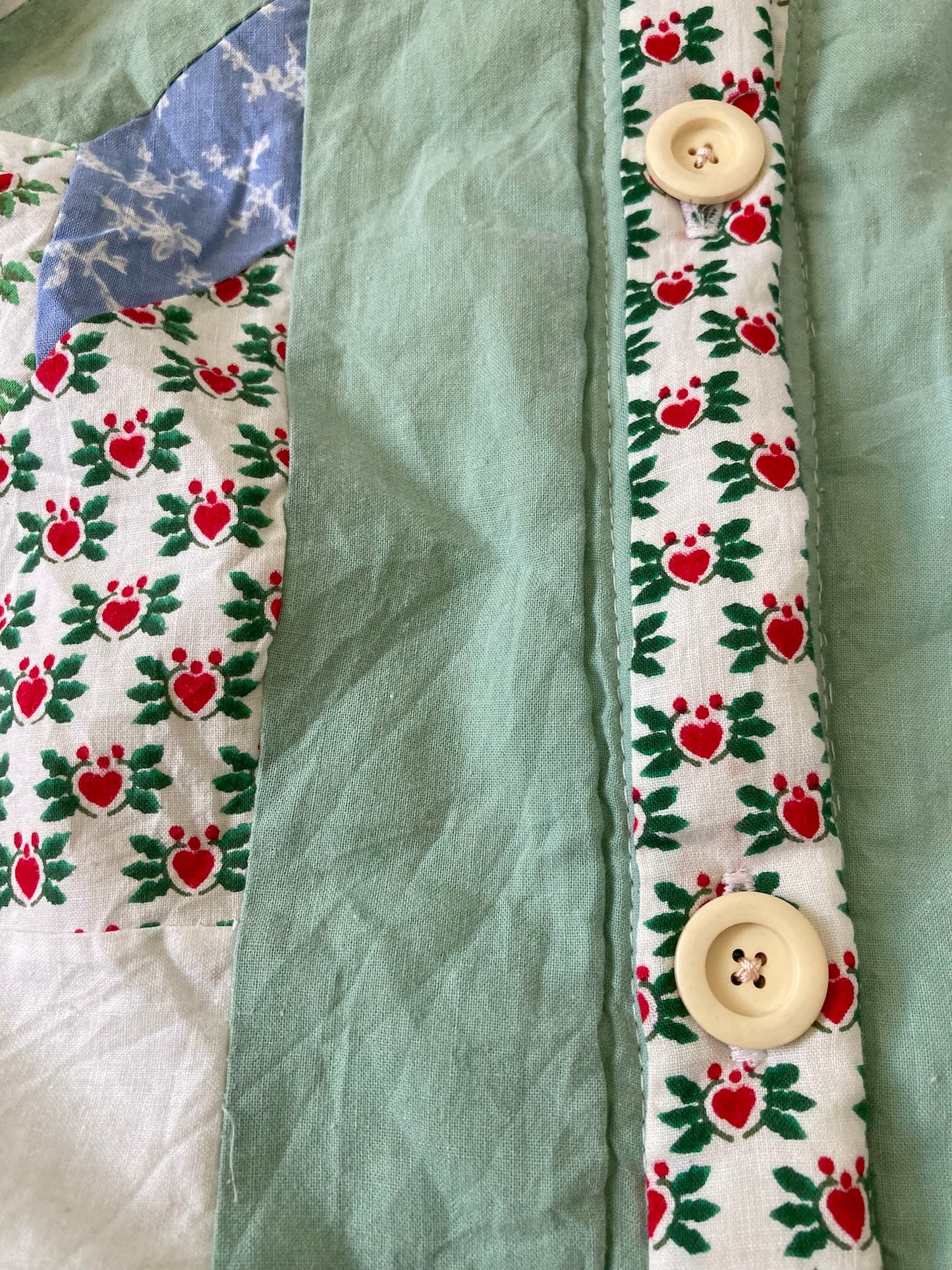 Unique Patchwork Jacket Made from Vintage Quilted Cotton