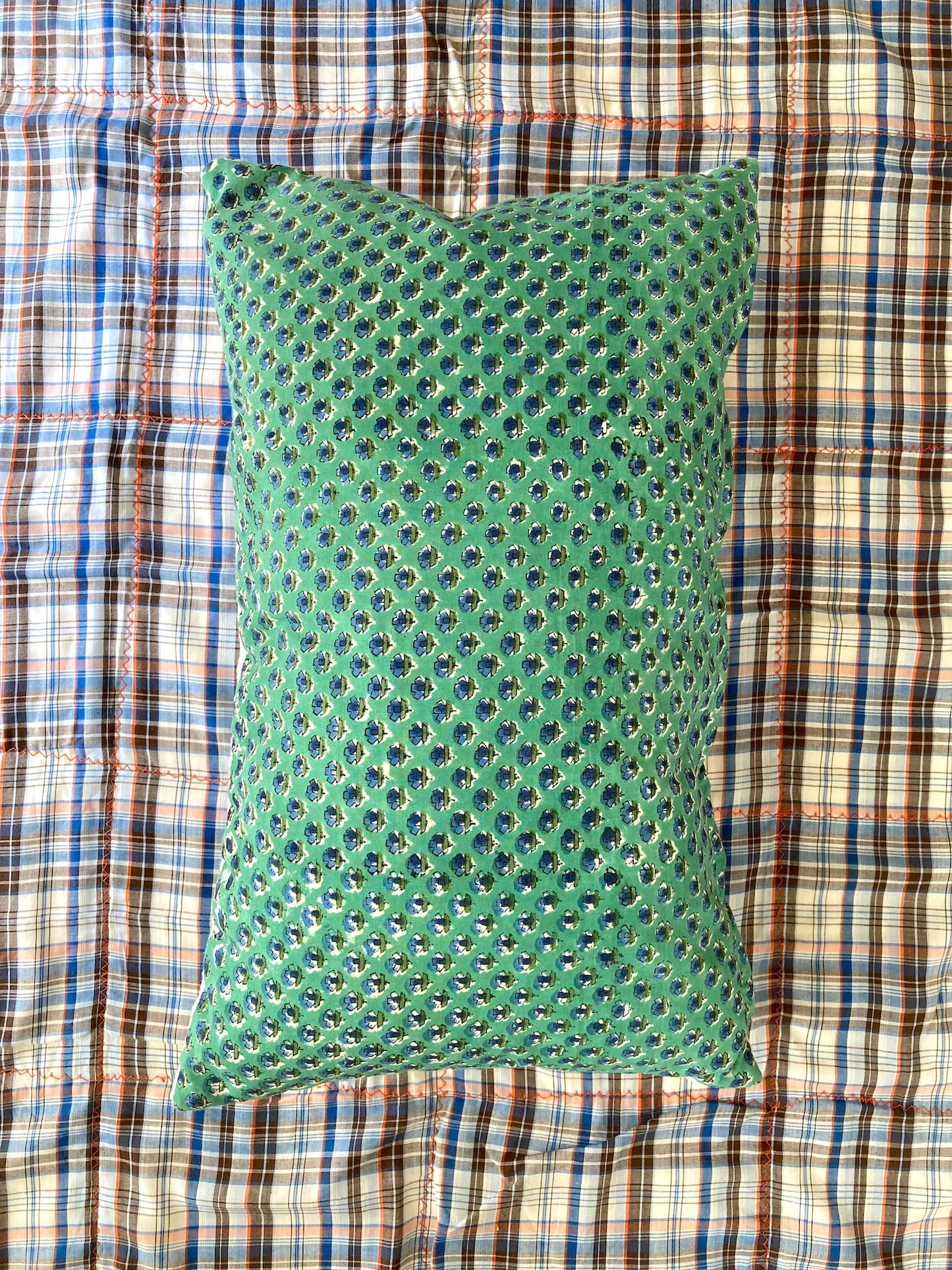 ヴィンテージ クロス刺繍 コットン長方形 クッションカバー