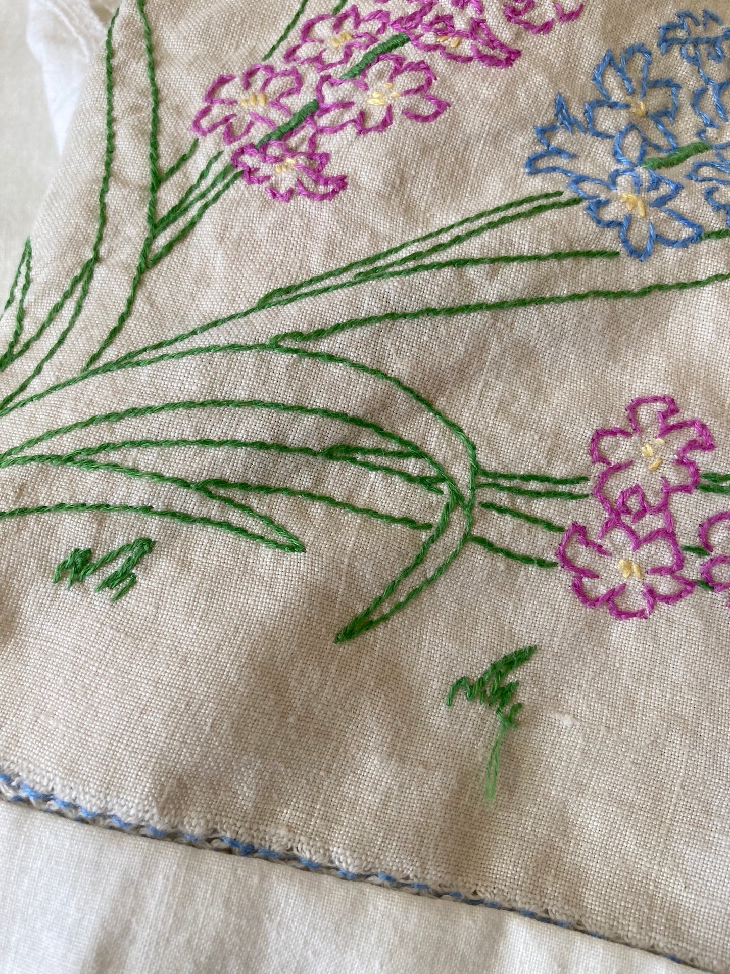 Women's Upcycled Vintage Embroidered Linen Relaxed Fit Pants
