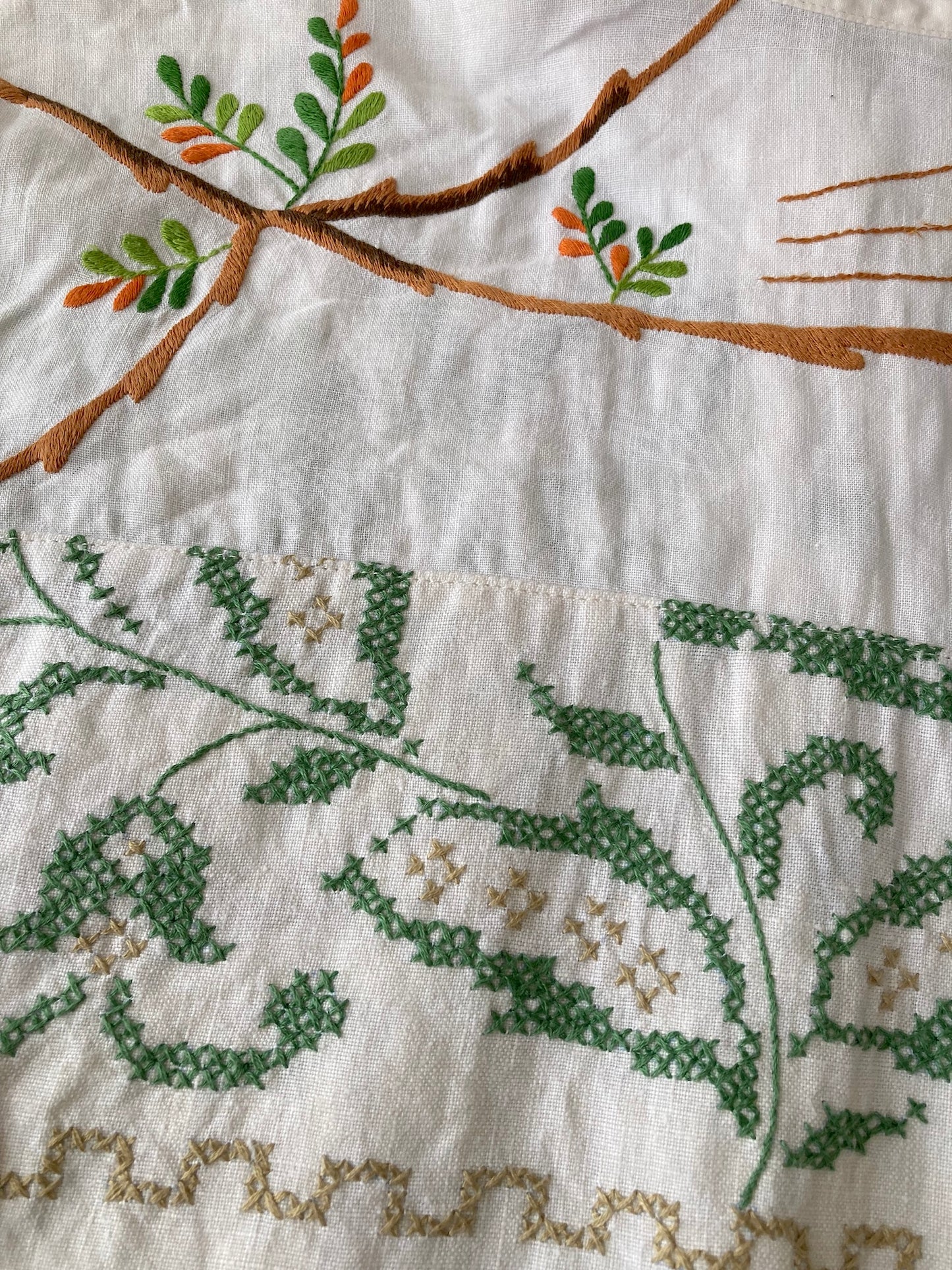 Vintage Embroidery Upcycled Button-Front Shirt - Embroidered Textile Remade