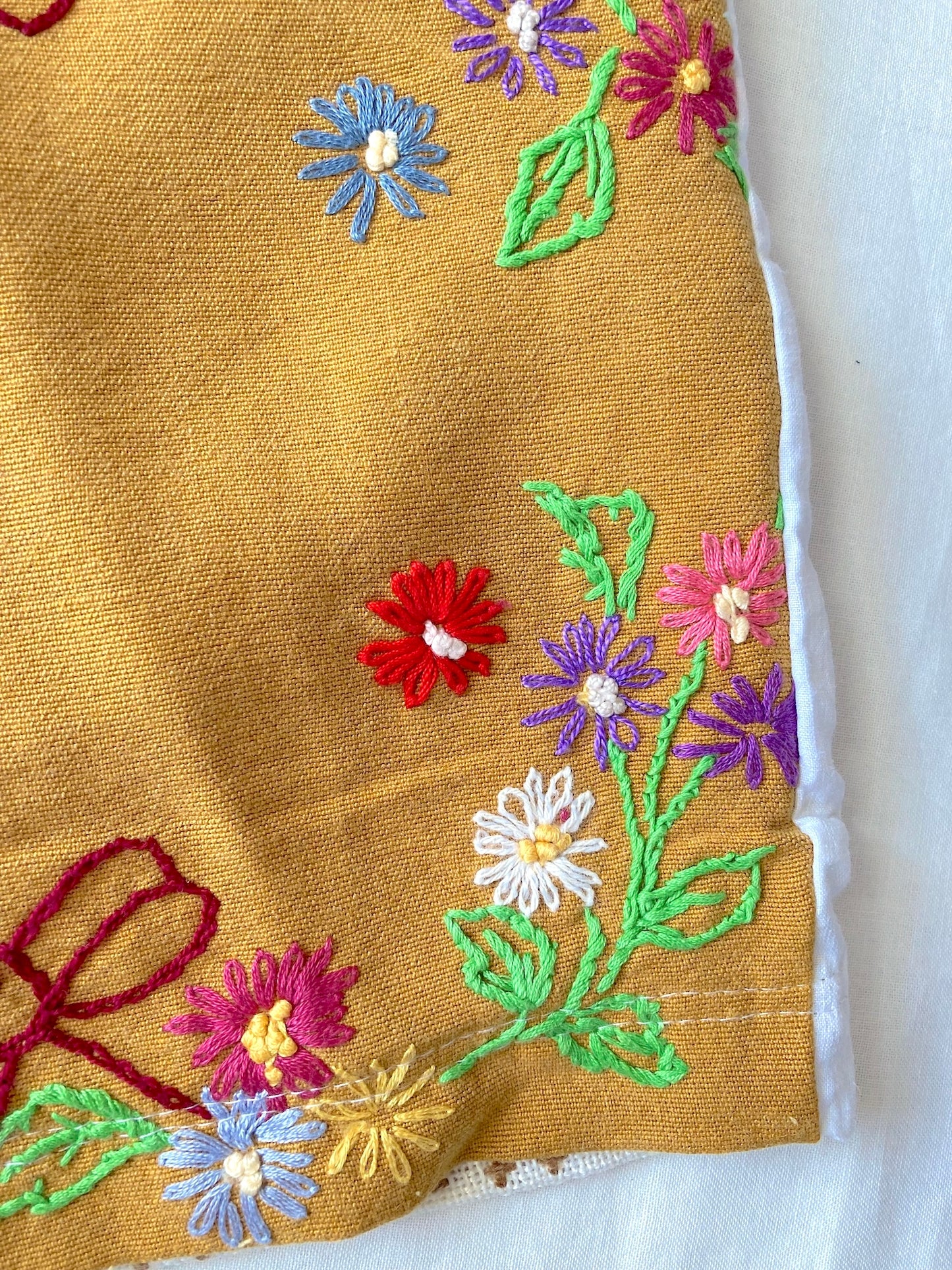 ヴィンテージ 刺繍 コットン生地 パッチワーク ショートパンツ