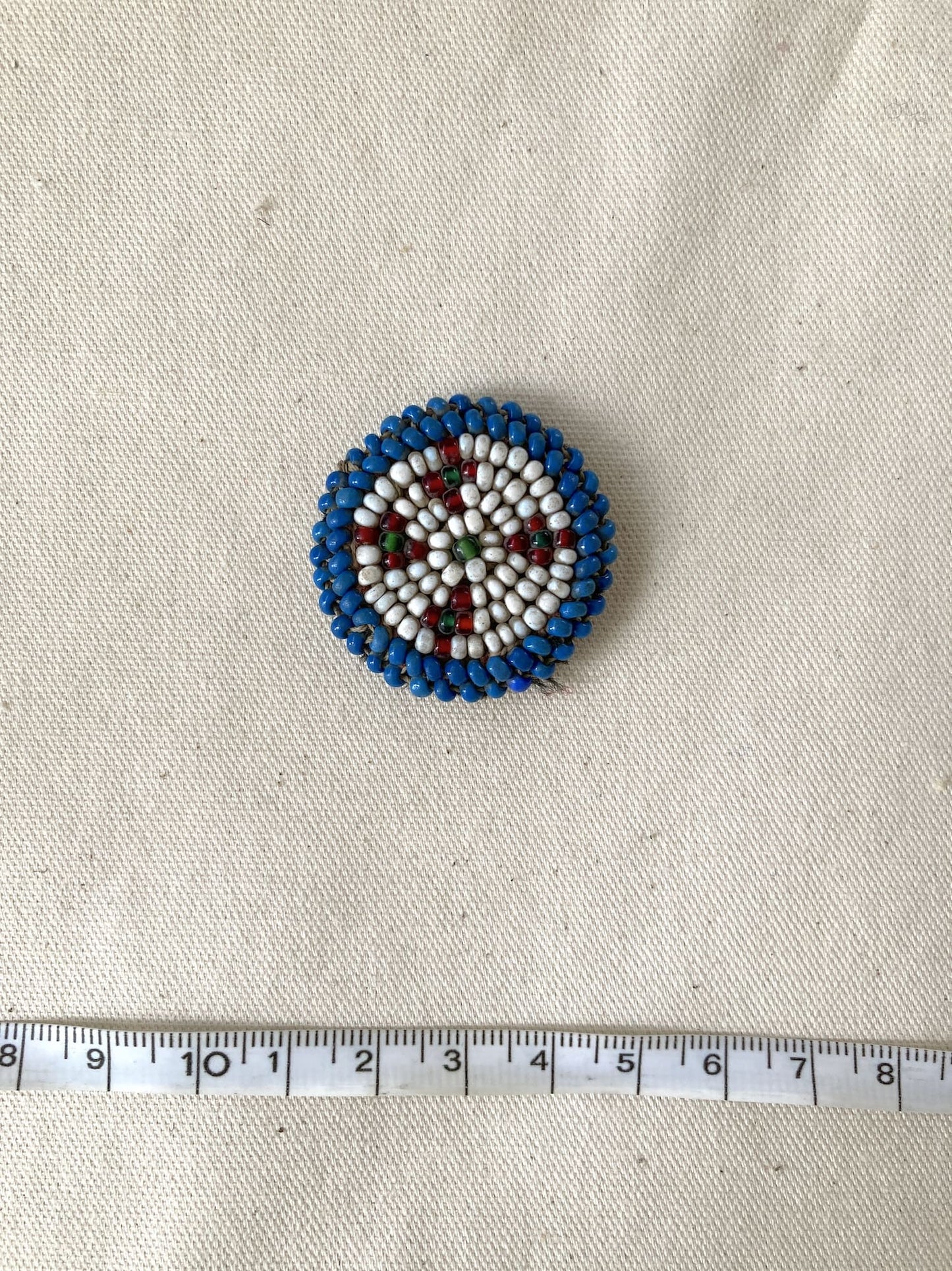 Afghan Tribal Beaded Applique, Small Handmade Mirror Embroidery Patch