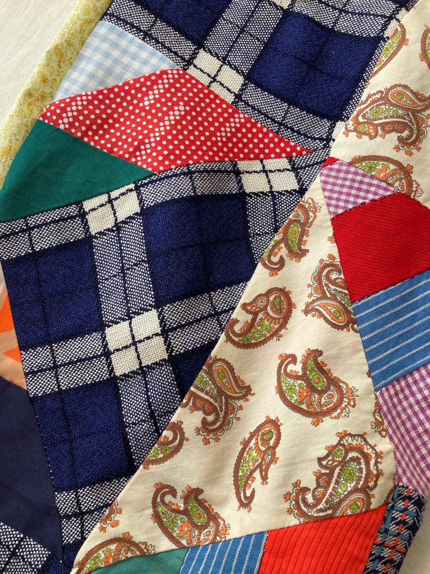 ヴィンテージ カラフル パッチワーク生地 リメイク ワイド パンツ