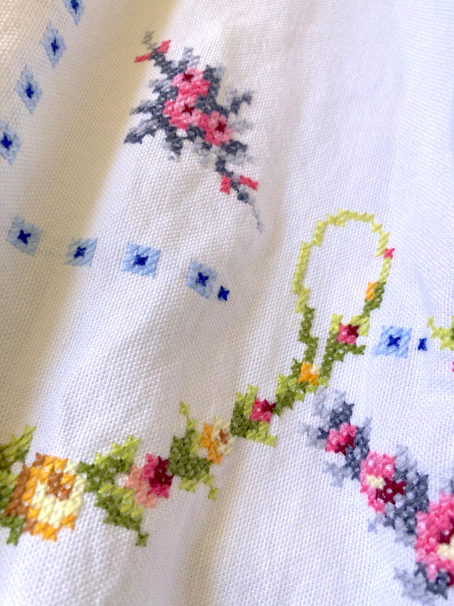 Upcycled Pants Made from Colorful Vintage Embroidered Cotton Fabric