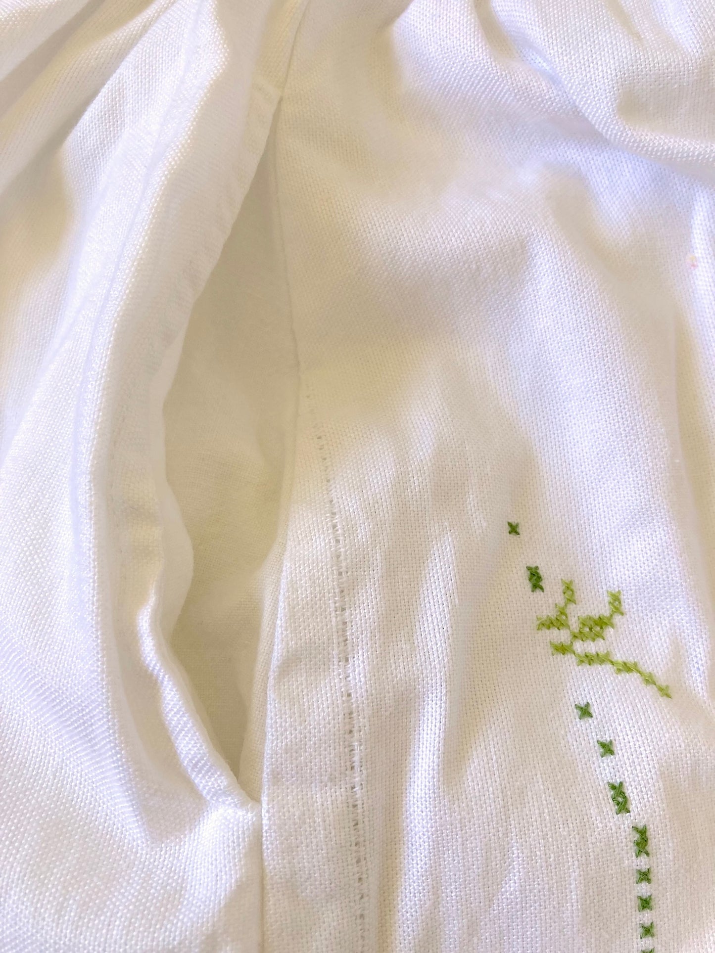 Upcycled Pants Made from Colorful Vintage Embroidered Cotton Fabric