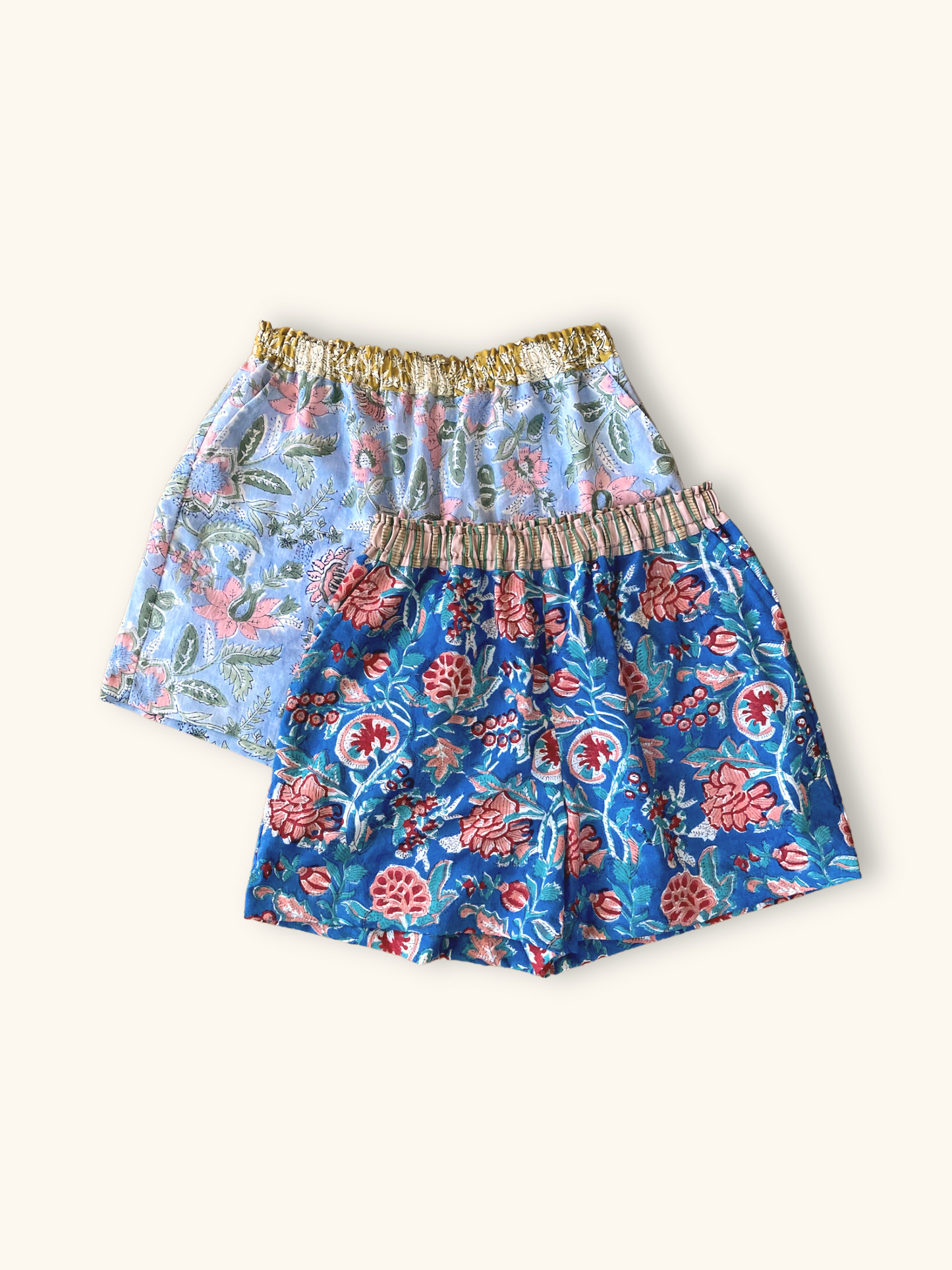 【custom order】ハンドブロックプリントリラックスコットンショートパンツ #Zoe