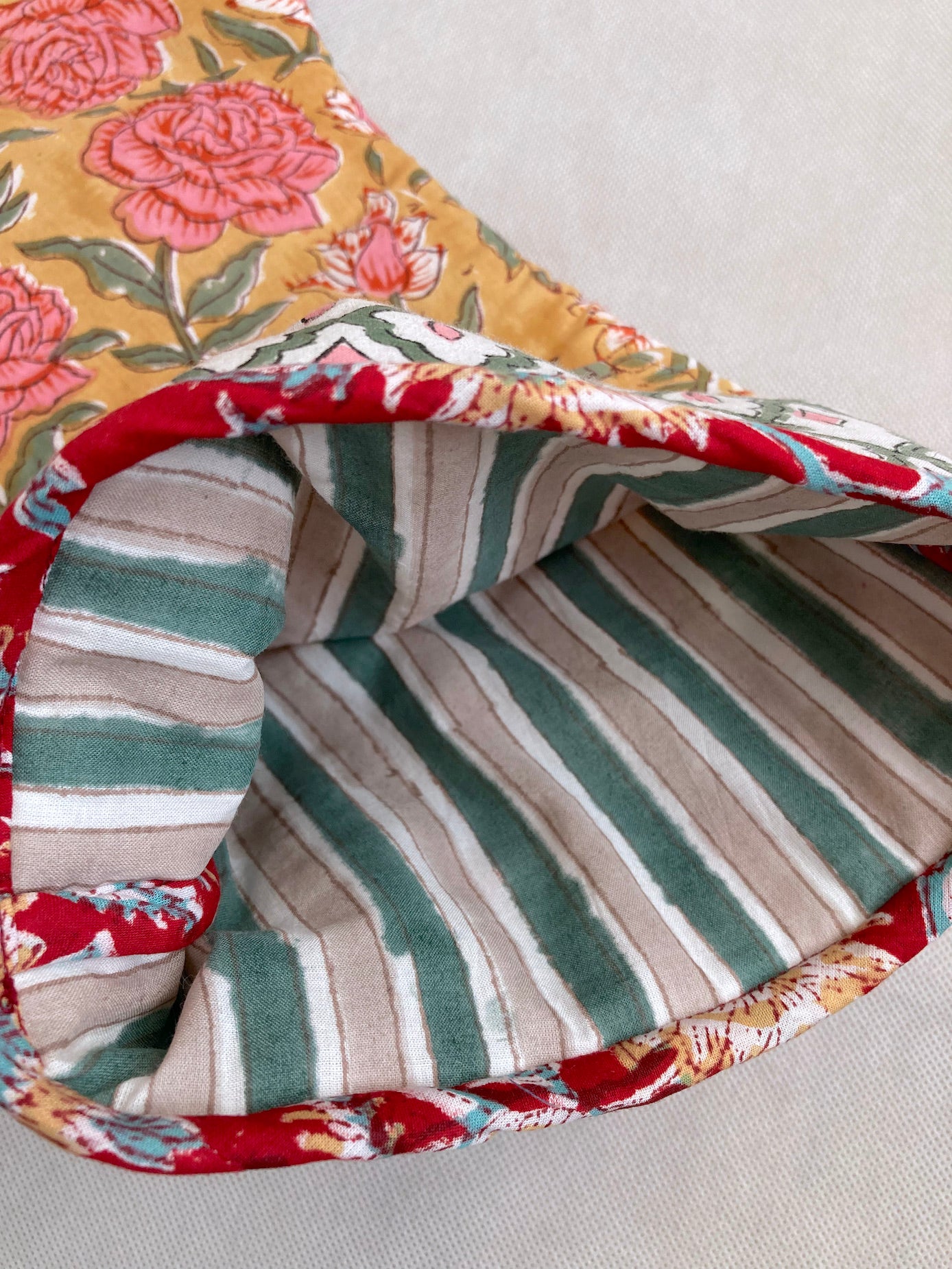Hand Block Printed Fabric Patchwork Christmas Stocking