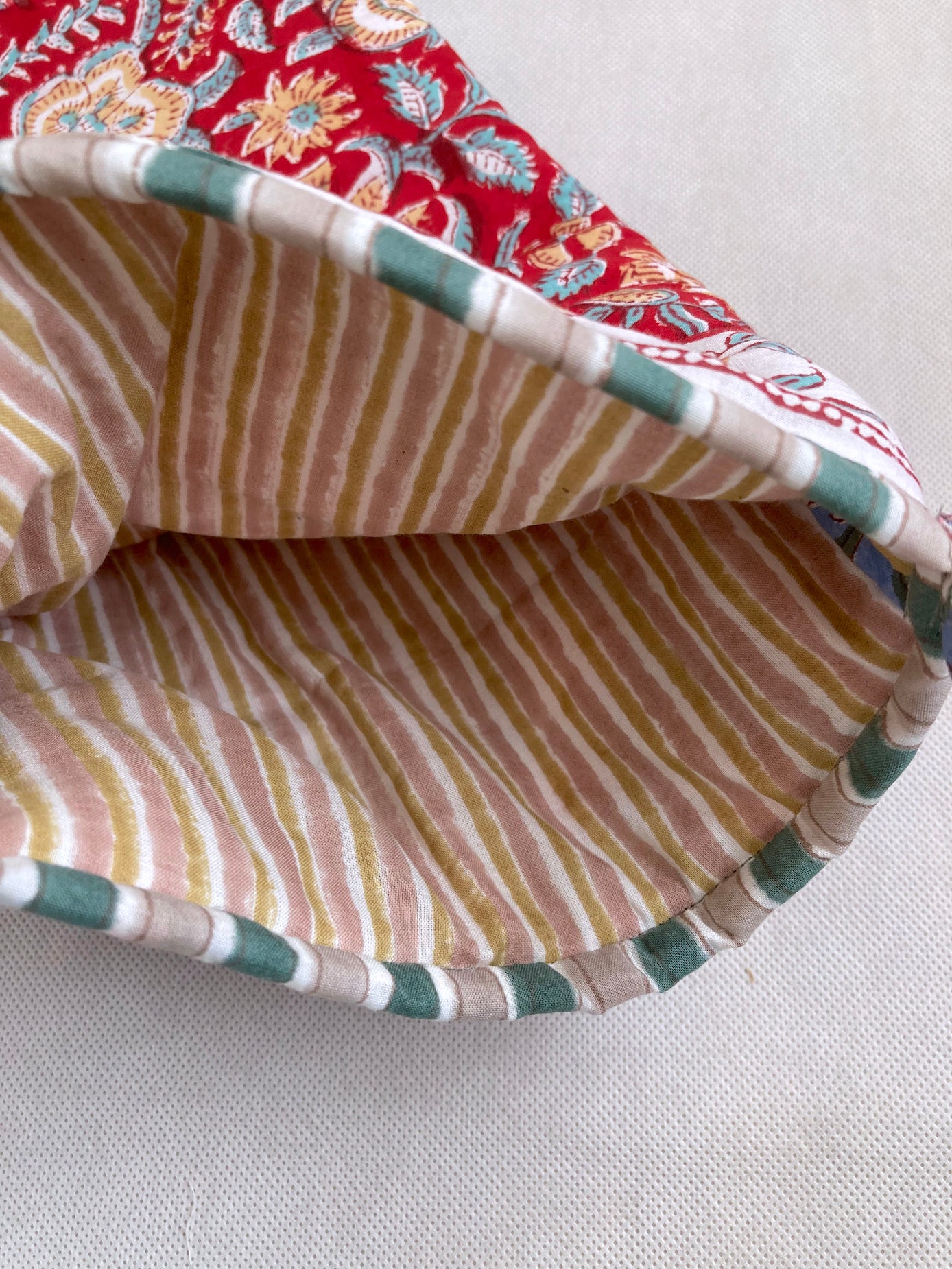 Hand Block Printed Fabric Patchwork Christmas Stocking