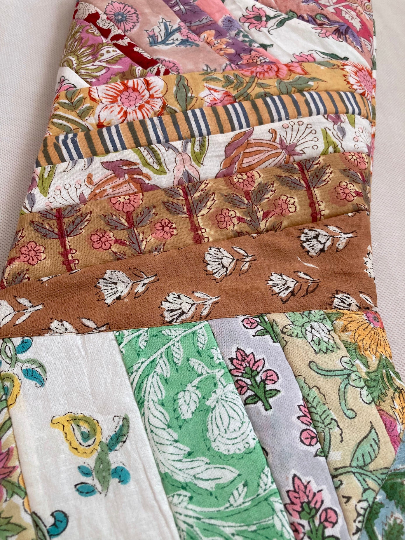 Hand Block Printed Fabric Patchwork Christmas Stocking