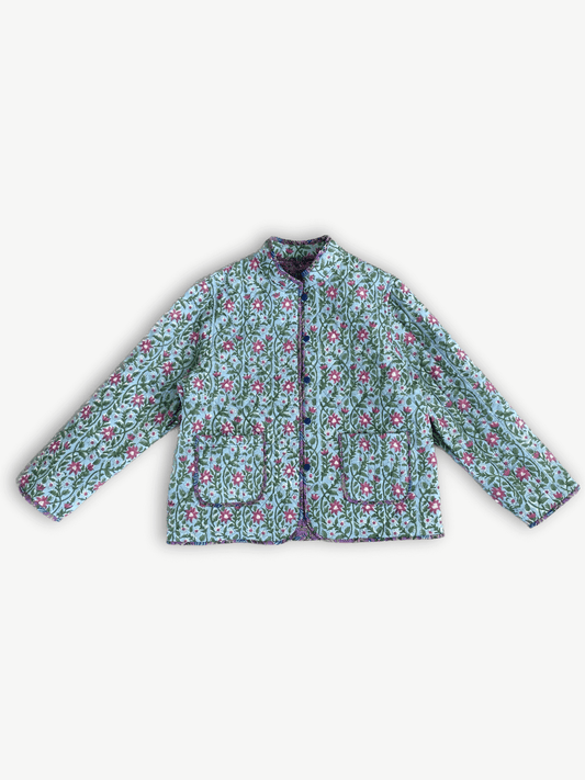 Hand Block Print Quilted Jacket 【custom order】#KATE