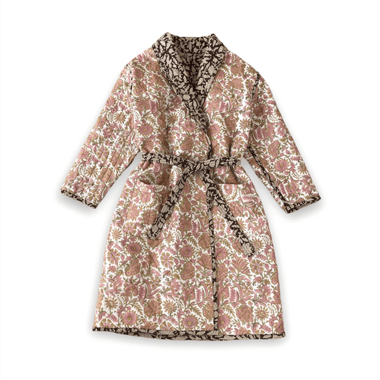 リバーシブル ショールカラー ガウン風 キルティングコート #Molly