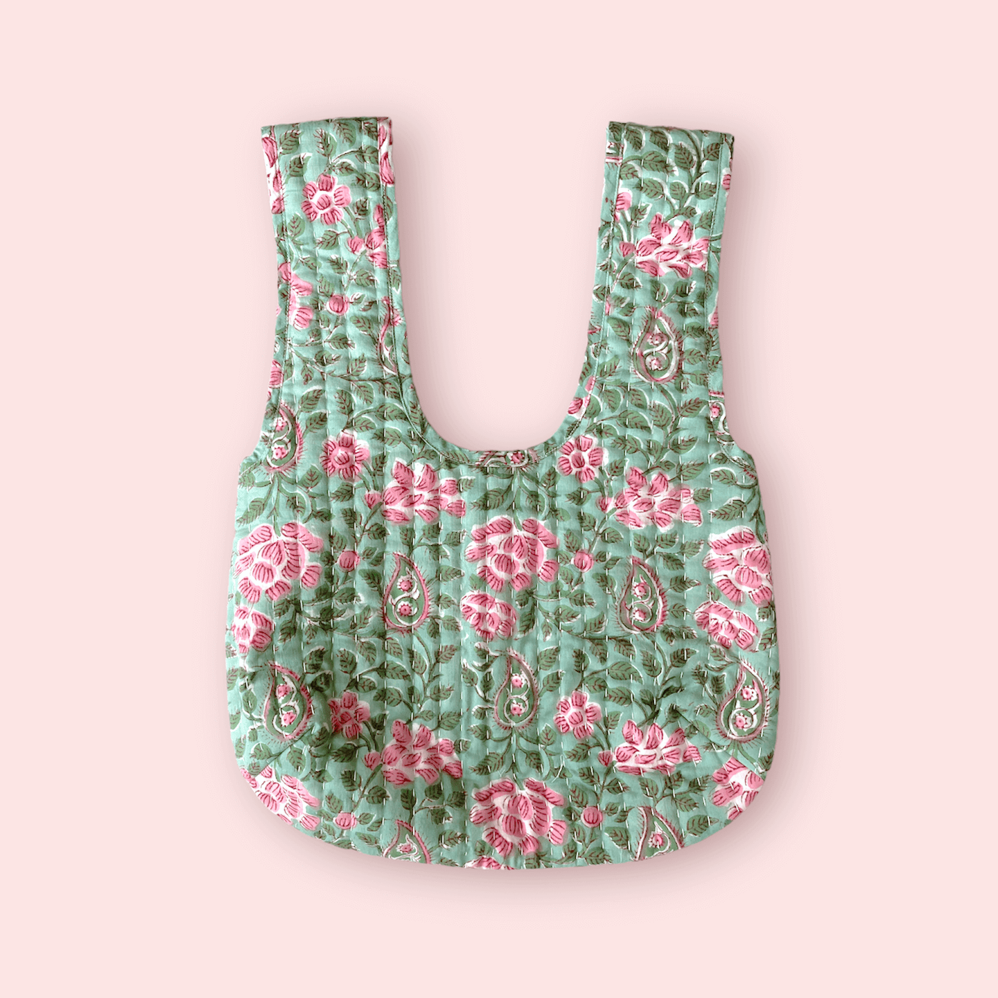 ハンドステッチハンドブロックプリントキルトハンドバッグ ELLA