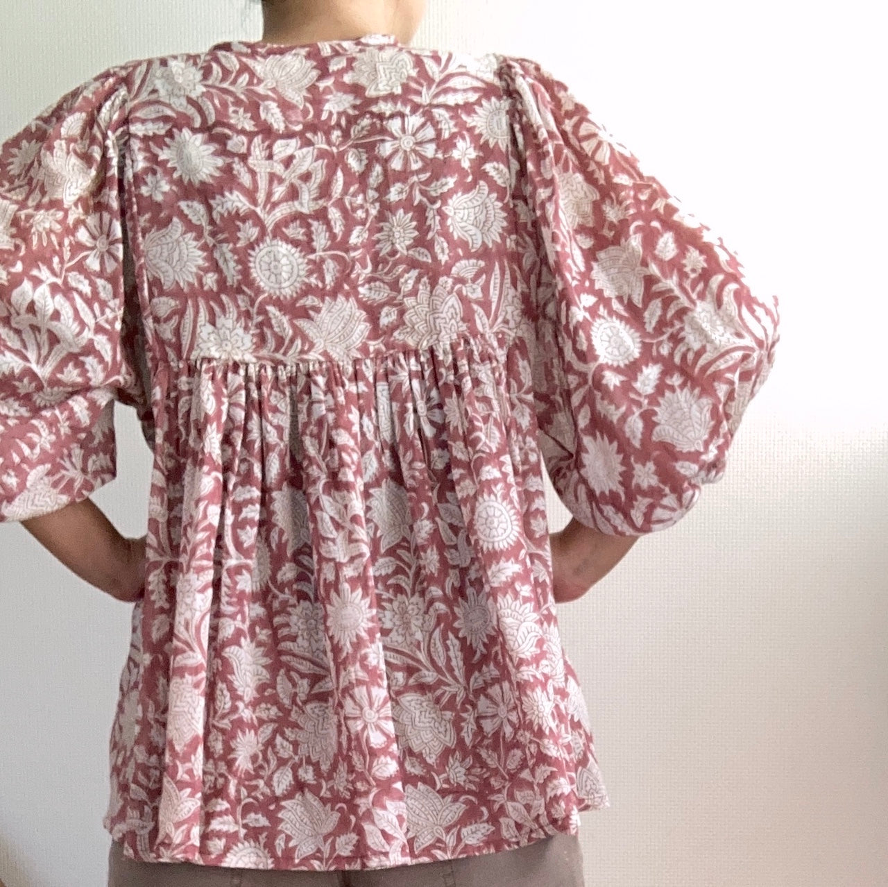 【custom order】Hand Block Print Boho Blouse JESS