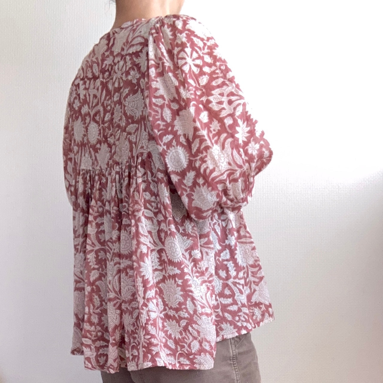 【custom order】Hand Block Print Boho Blouse JESS