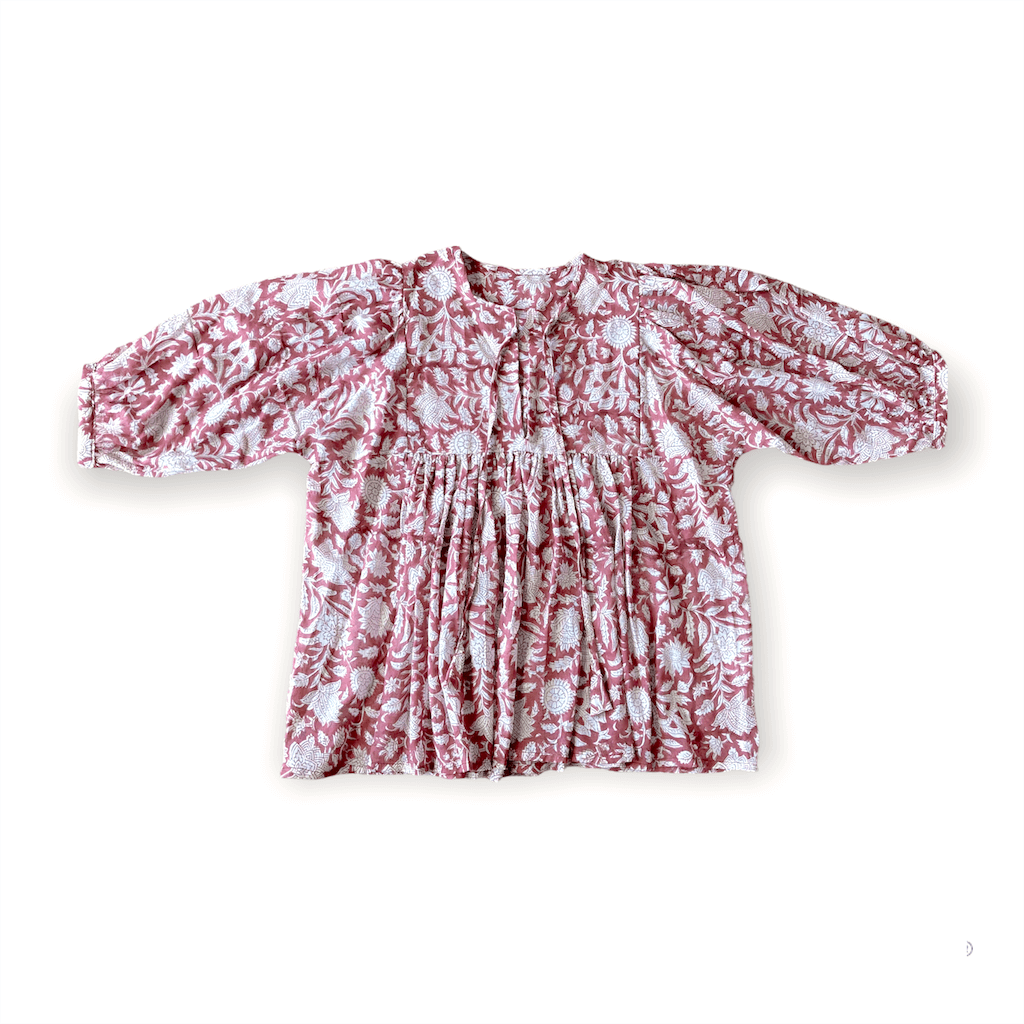 【custom order】Hand Block Print Boho Blouse JESS
