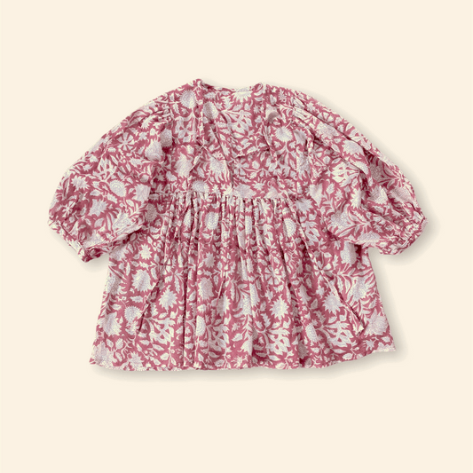 【custom order】Hand Block Print Boho Blouse JESS