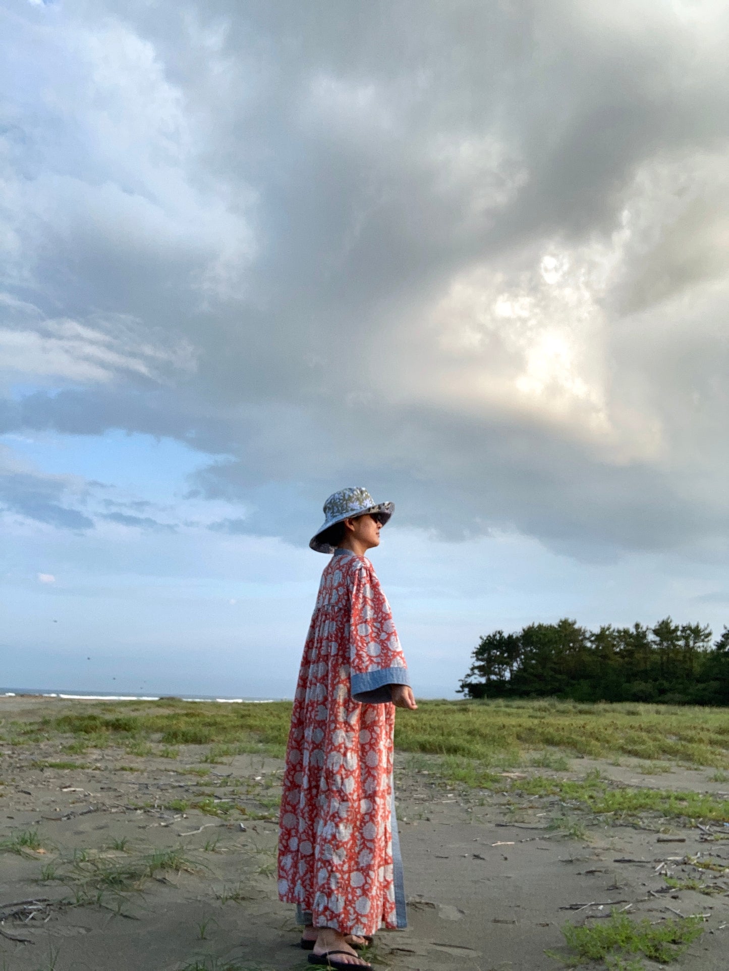 MOJORA VINTAGE orange kimono long gown LUCY