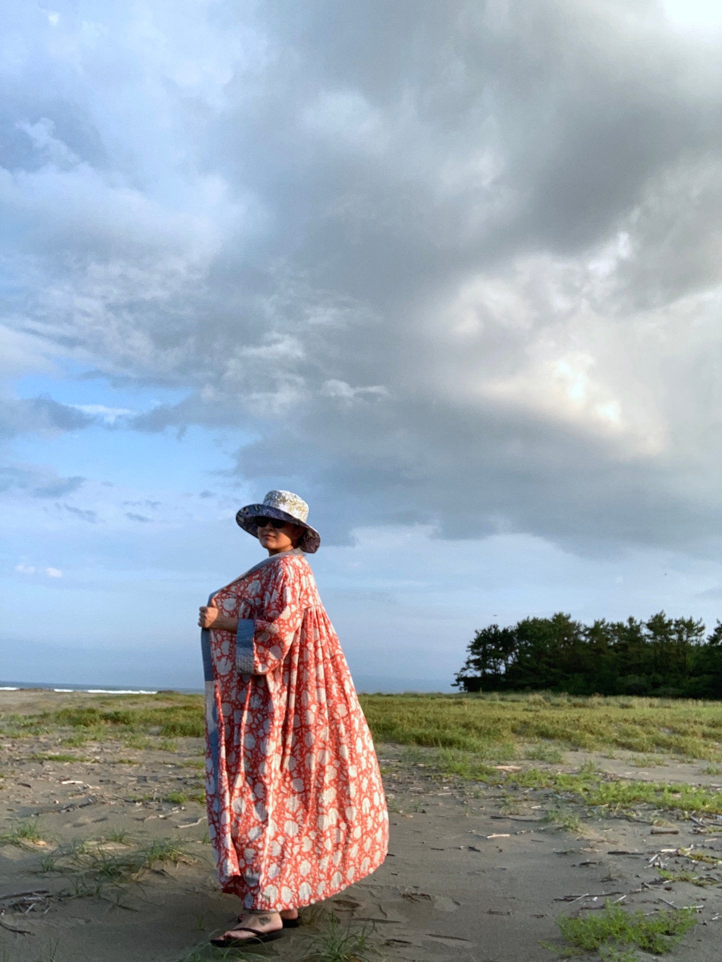MOJORA VINTAGE orange kimono long gown LUCY