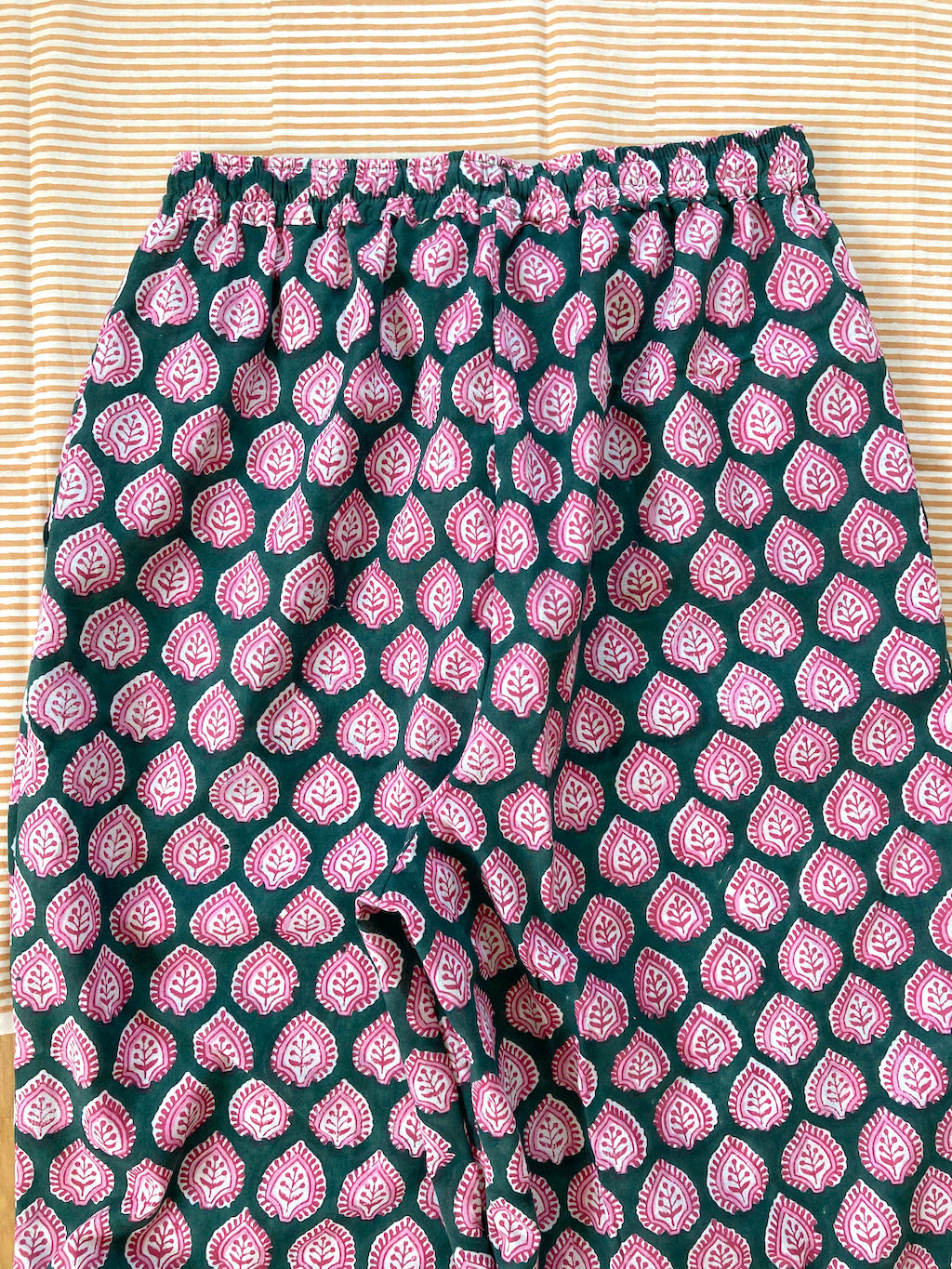 Hand Block Print Fabric Cotton Easy Pants 【custom order】 MARY