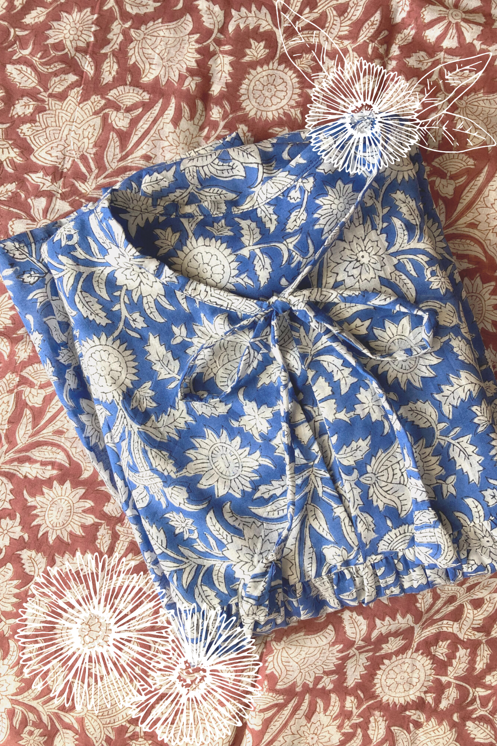 【custom order】Hand Block Print Boho Blouse JESS