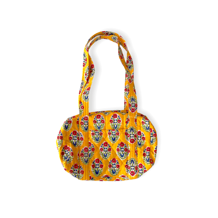 Hand Block Printed Quilting Shoulder Bag 【custom order】
