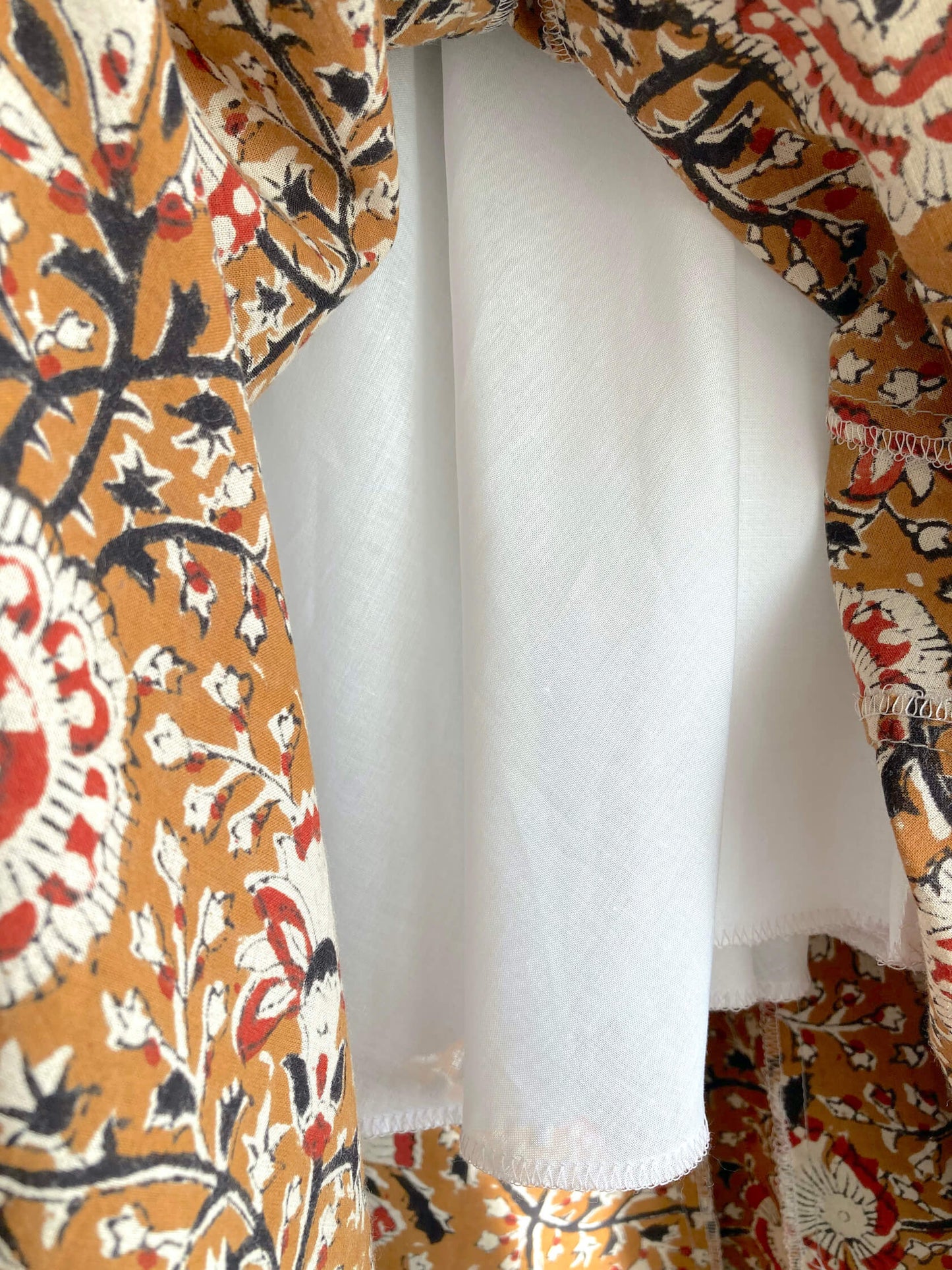 【 custom order 】Hand Block Print Flare Long Skirt #Siena