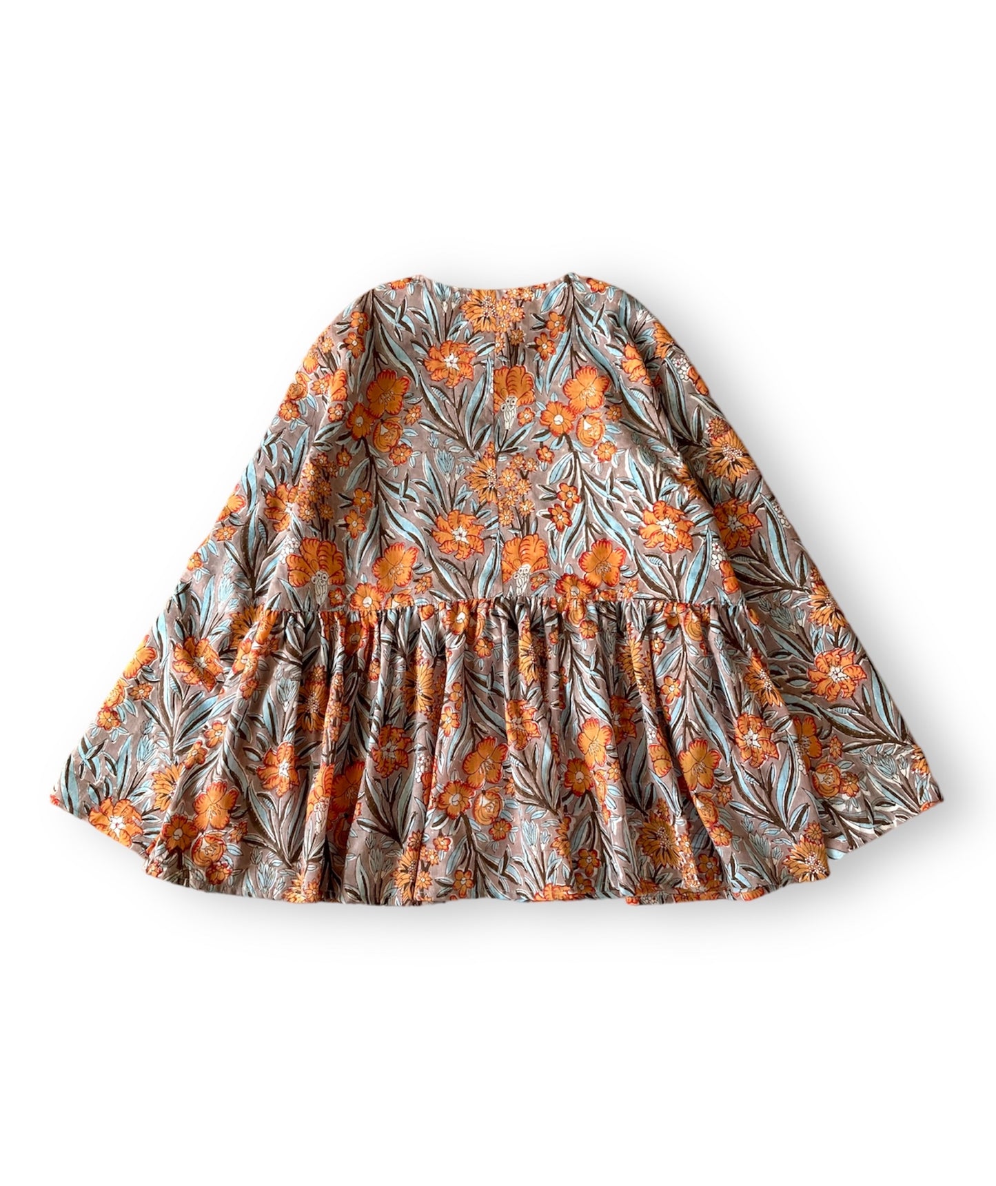【 custom order 】Hand Block Printed Cotton Ribbon Blouse #Vera