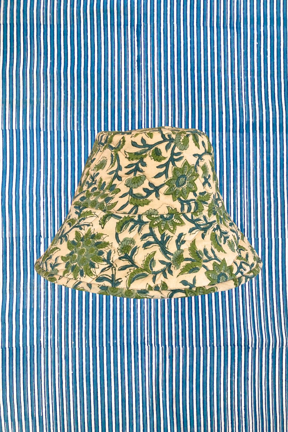 Hand Block Print Quilted Bucket Hat 【custom order】#Sabrina