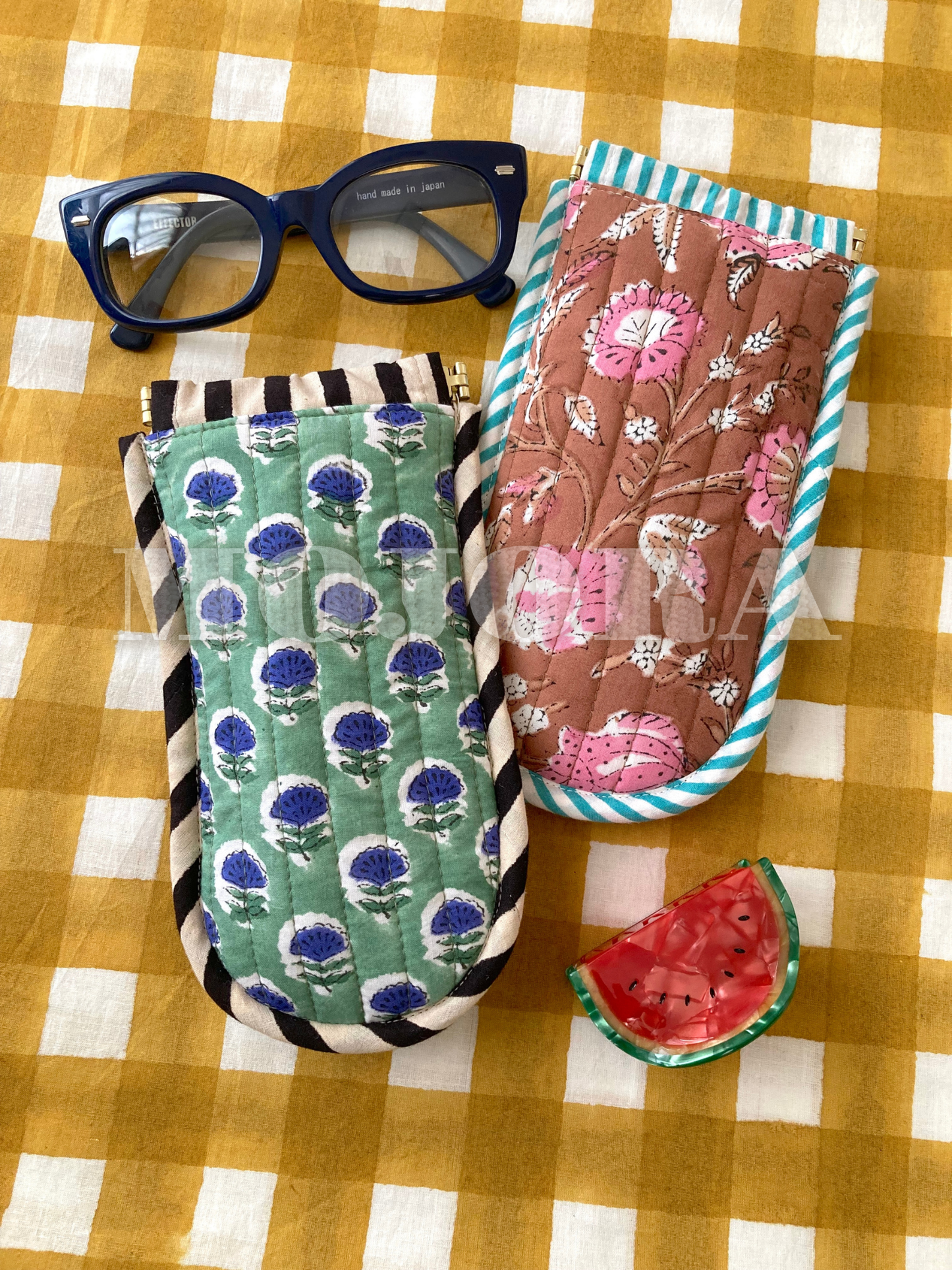 Block Print Padded Glasses Case
