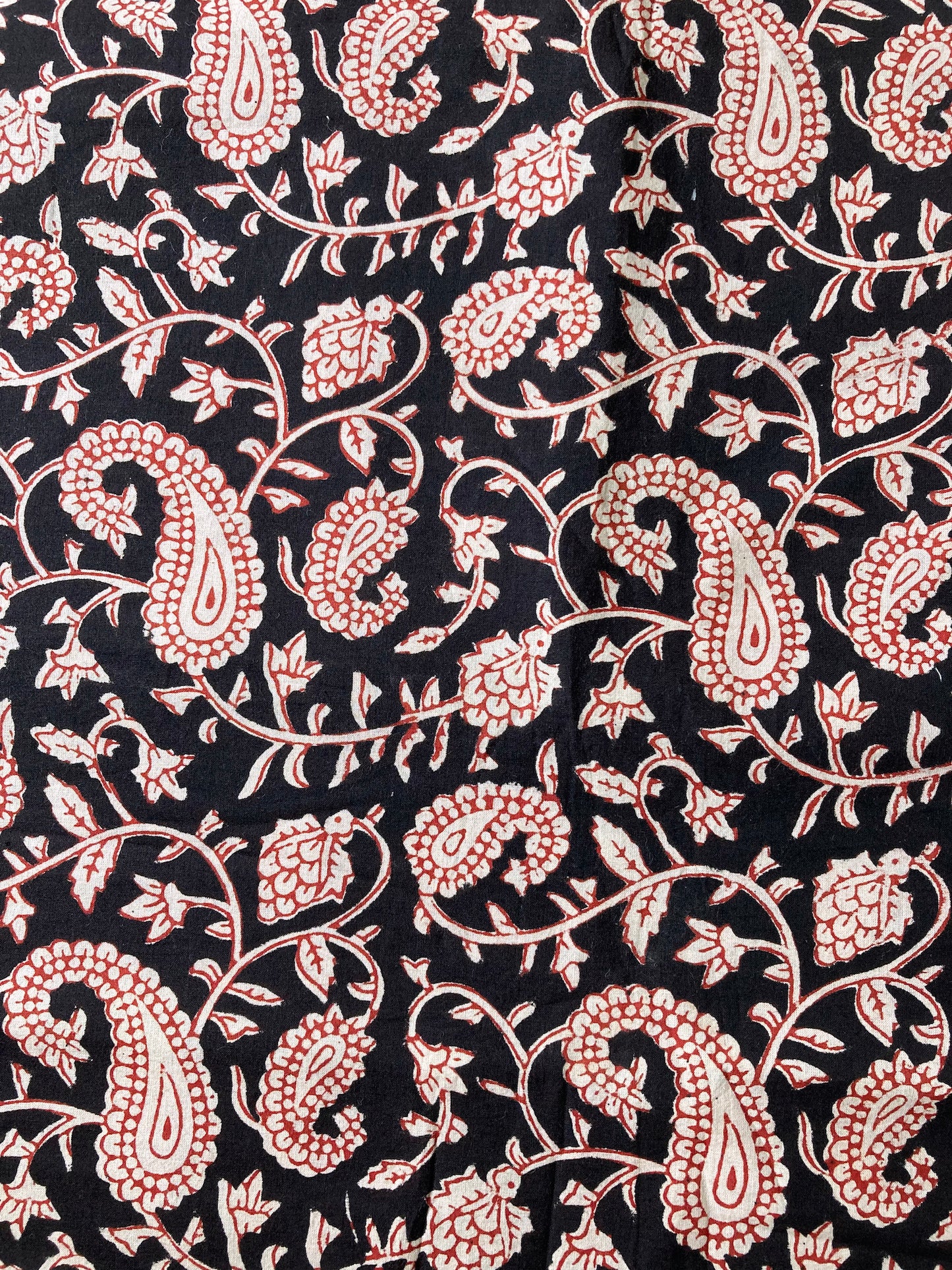 【PRE-CUT 20cm】Hand Block Printed Cotton Fabric Bagru Black #179-10