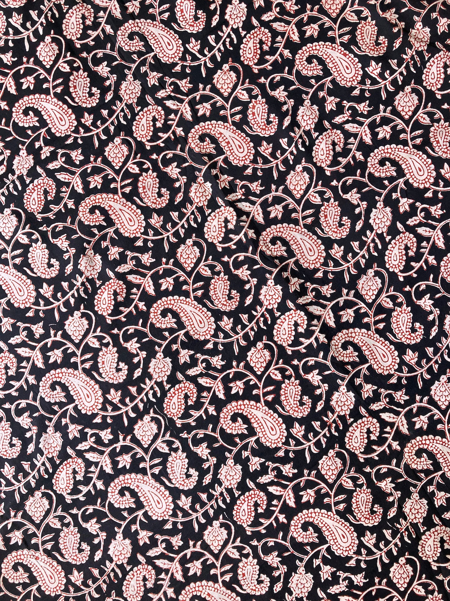 【PRE-CUT 20cm】Hand Block Printed Cotton Fabric Bagru Black #179-10