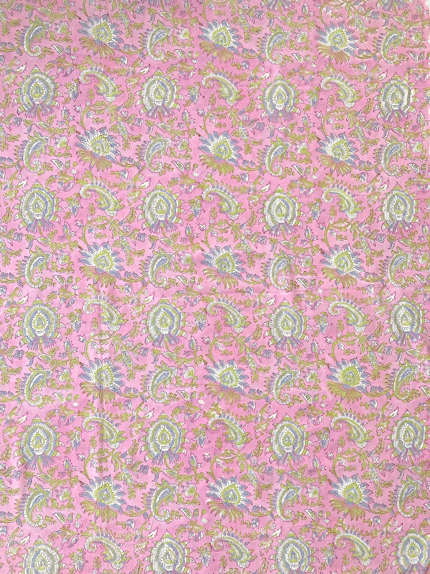 Indian Hand Block Printed Textiles Pink #211-1
