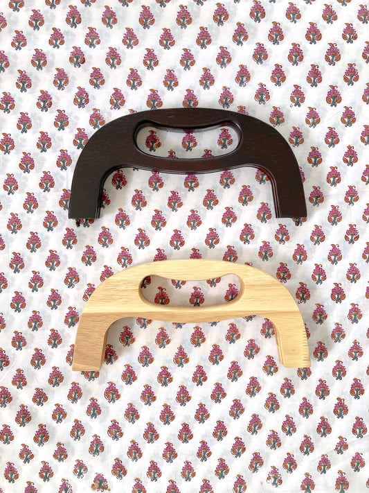 木製 がま口 バッグ ハンドル 持ち手 ハンドメイド 素材 口金  ウッドハンドル