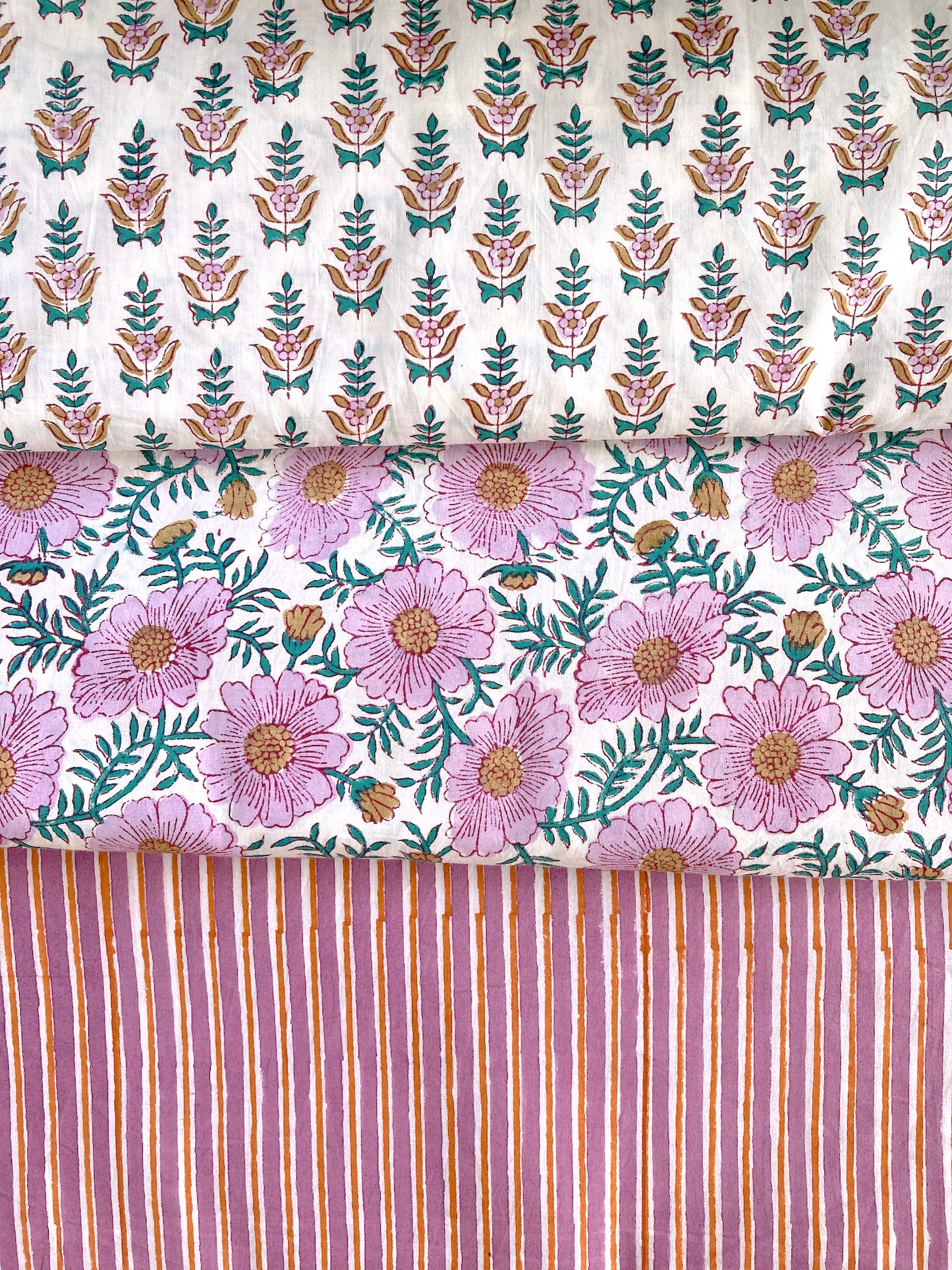 Hand Block Printed Cotton Fabric #185-24 Purple