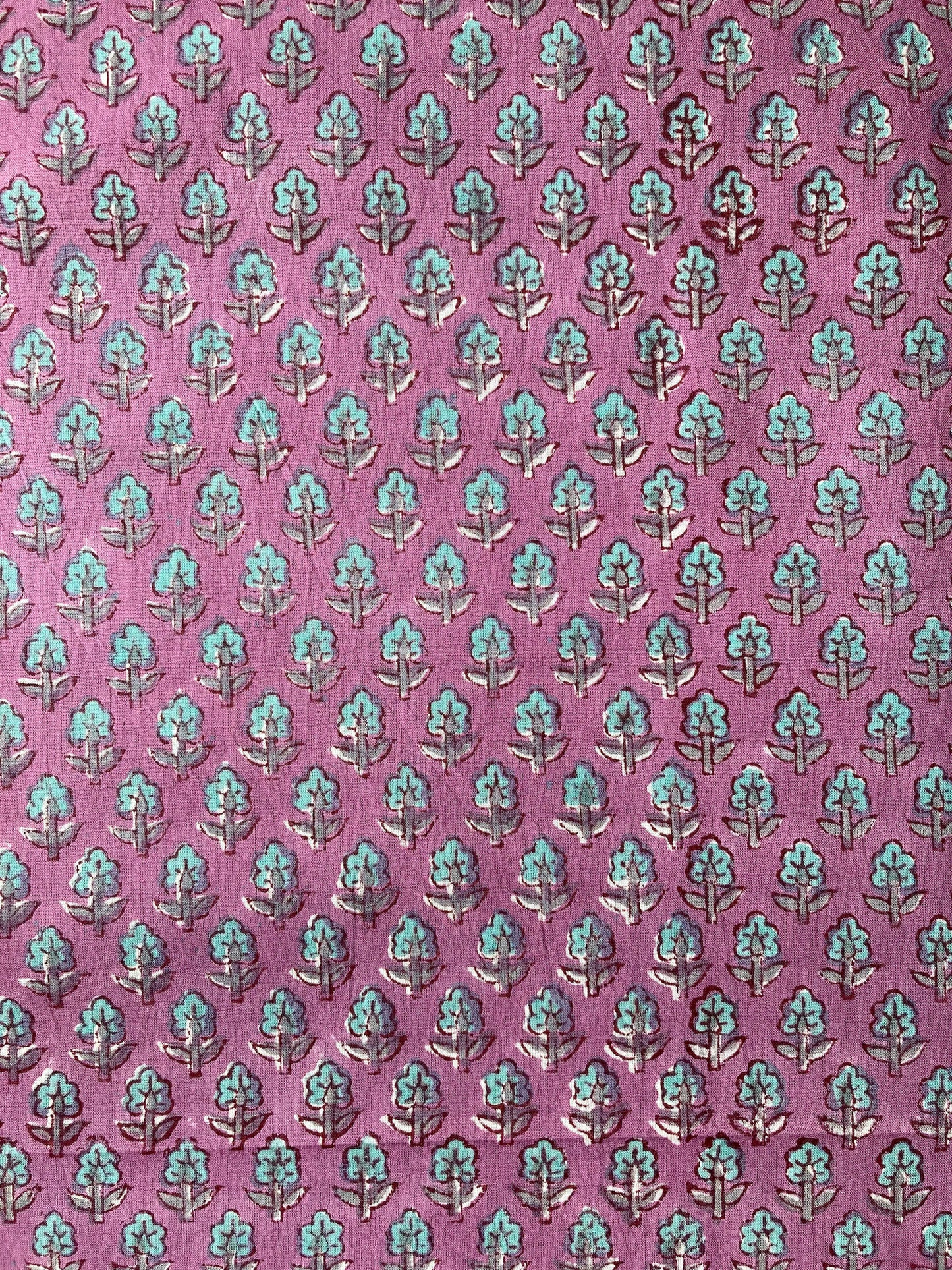 Hand Block Printed Cotton Fabric Purple #185-8