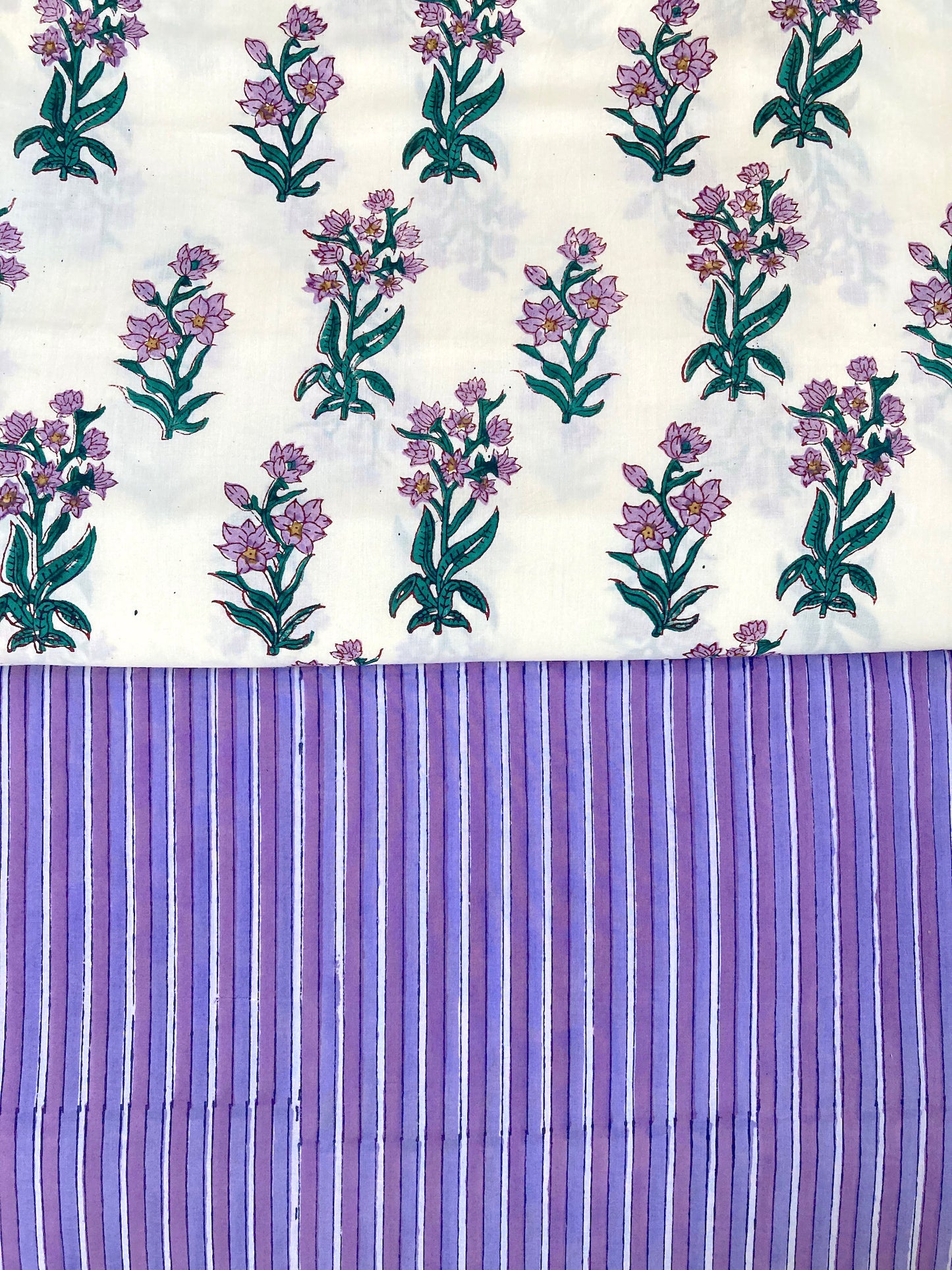 India Hand Block Print Cotton Fabric Off White #197-26