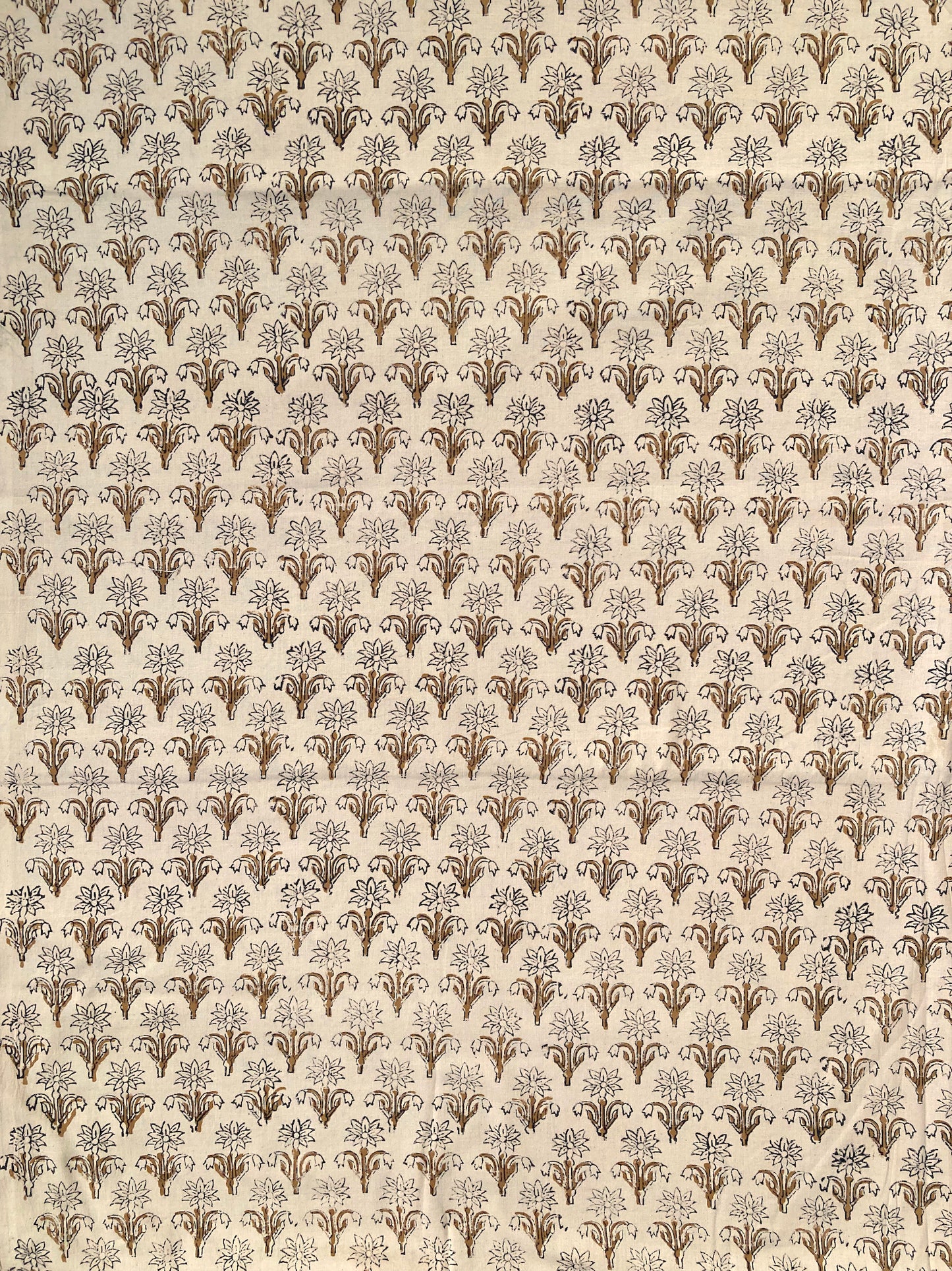 Hand Block Print Natural Beige Bagru Fabric #207-10
